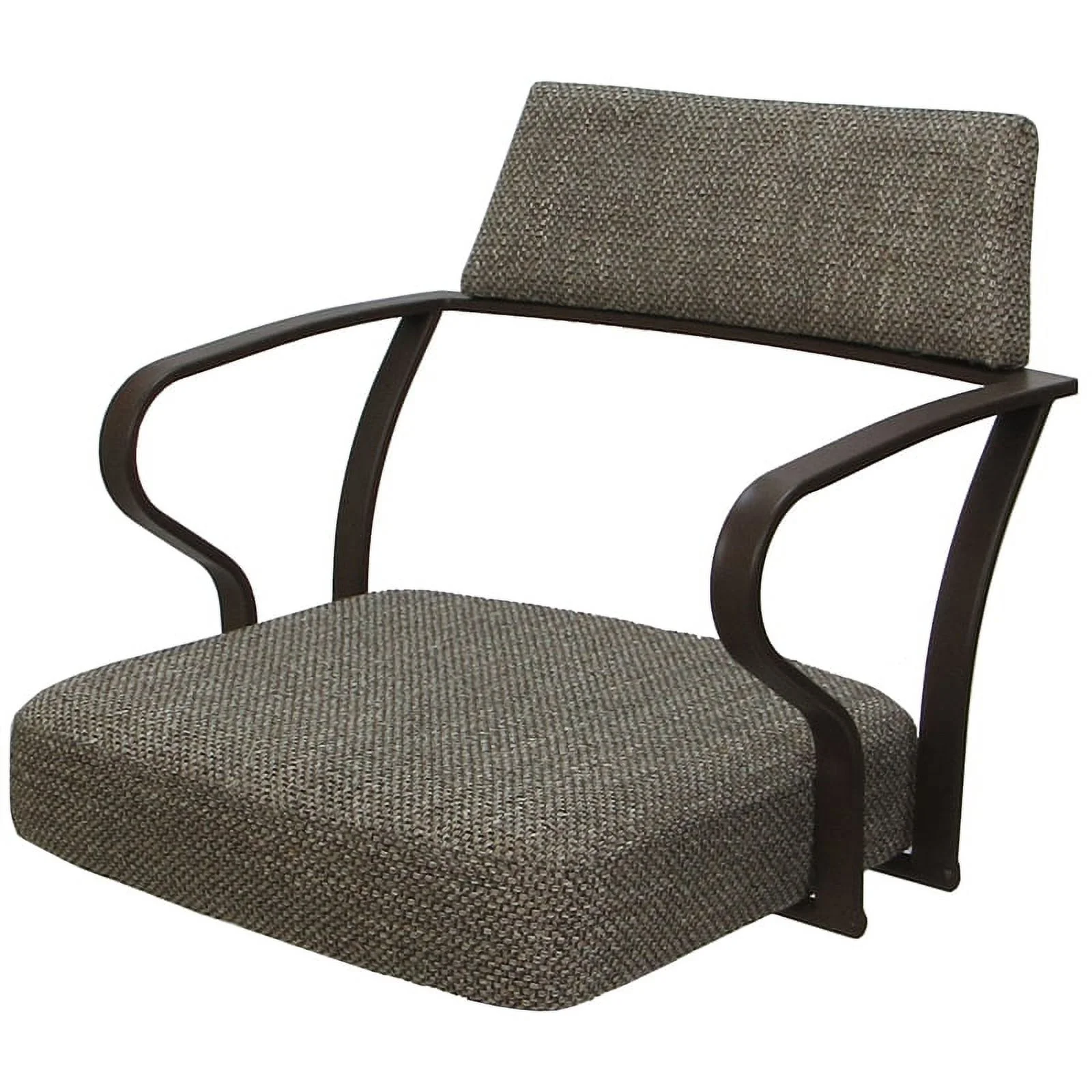 Carolina Swivel Tilt Metal Dining Caster Chair - Plumley Cocoa Fabric - Brown