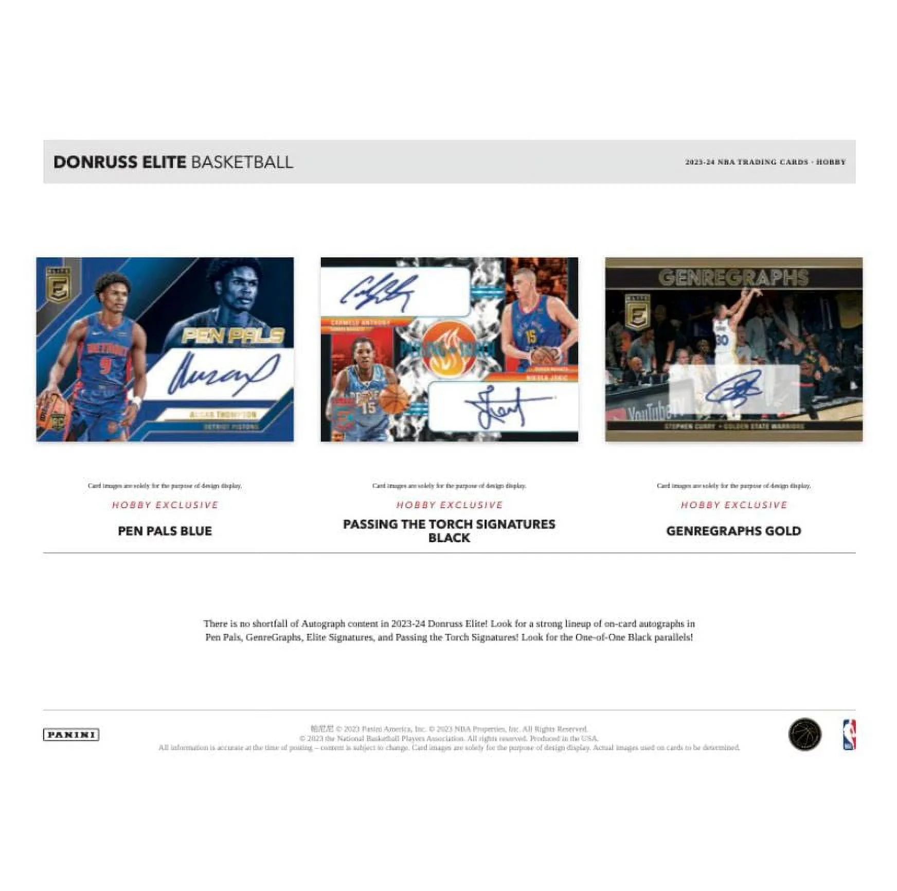 2023-24 Panini Donruss Elite Basketball Hobby Box - 48 cards, 2 autographs
