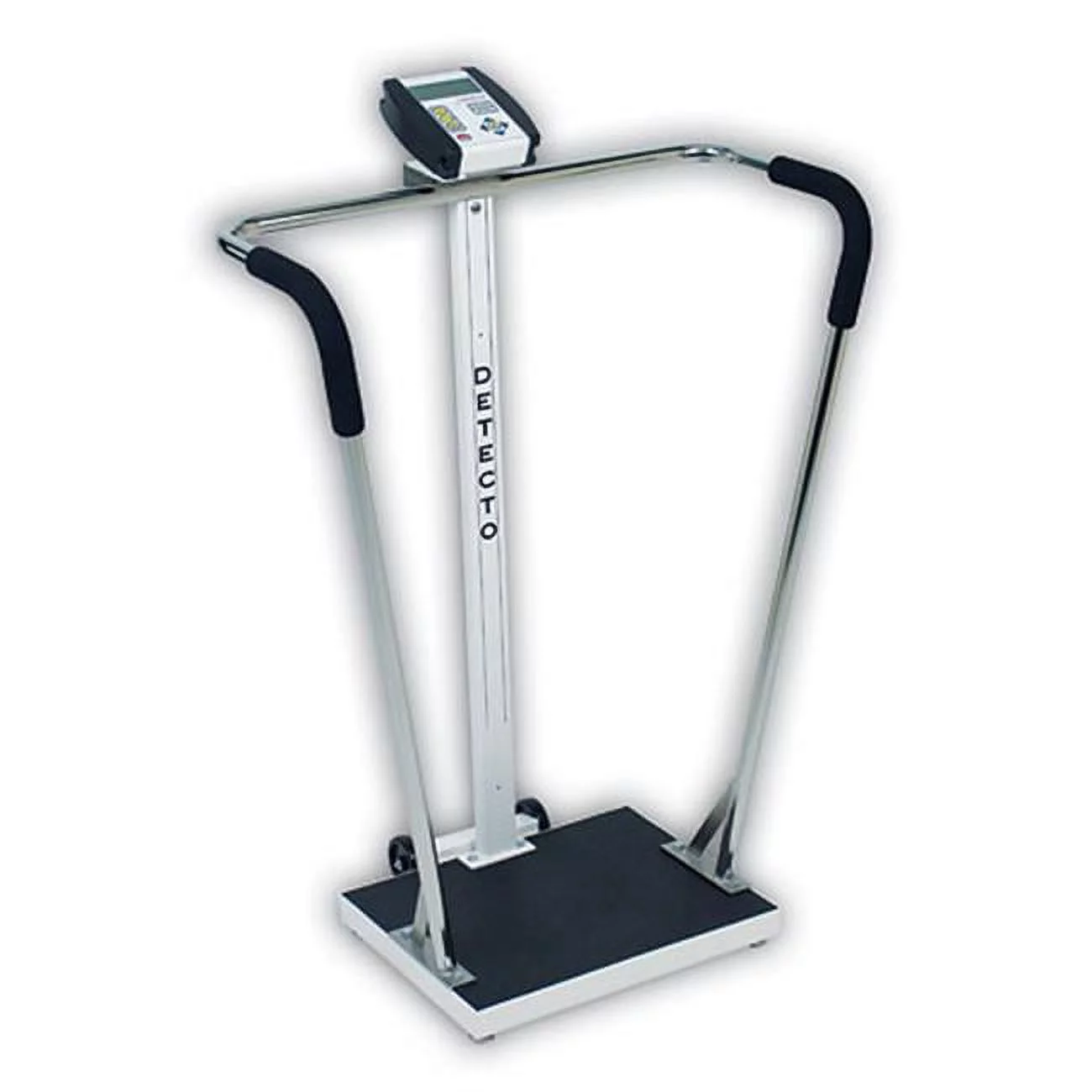 Cardinal Scale-Detecto  Platform 18 in. x 14 in. x 1.75 in. Portable High Capacity Digital Scale 600 Lb X .2 Lb- 270 Kg X.1 Kg Wrap Around Tubular Handrails