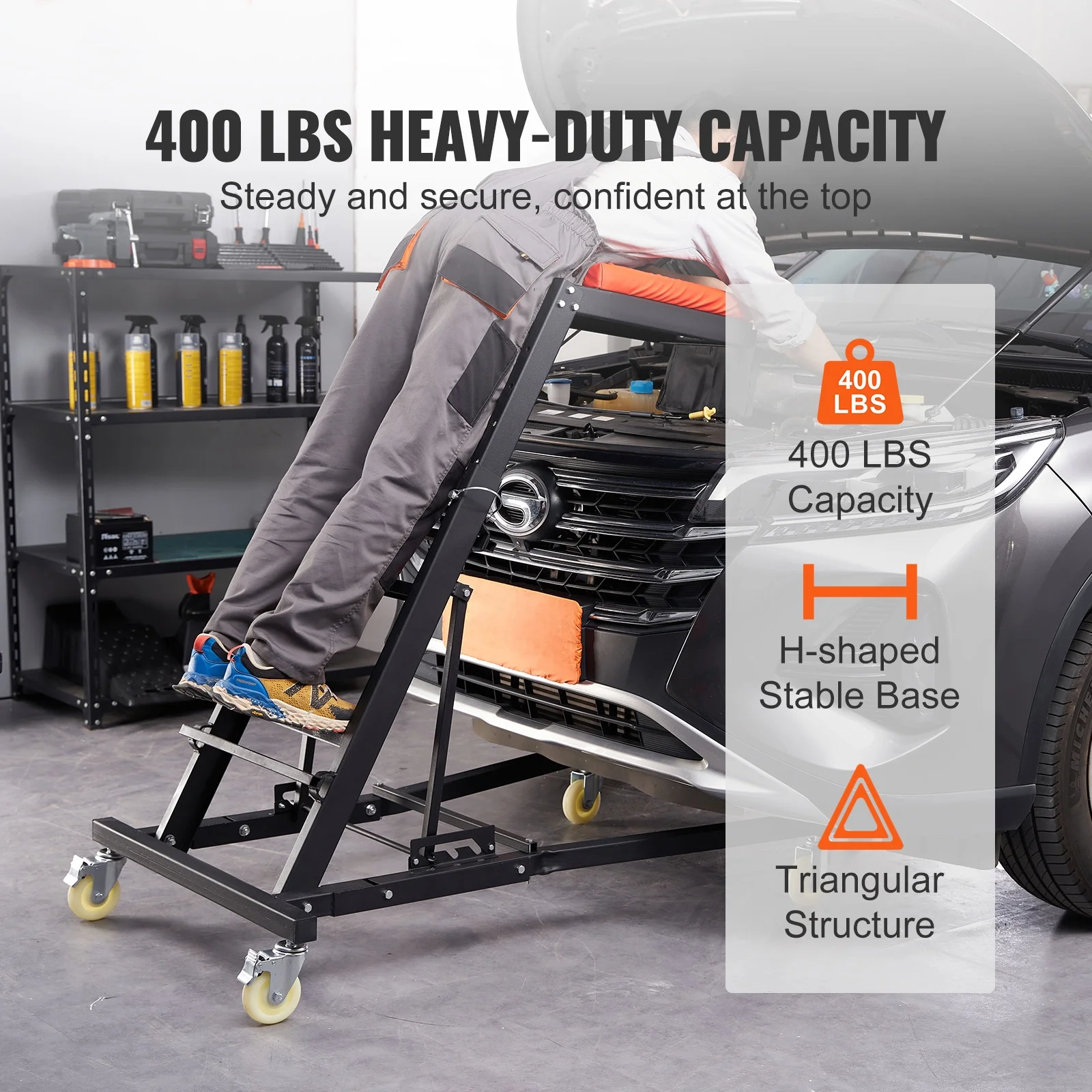 SKYSHALO Automotive Topside Creeper, with Adjustable Height 48