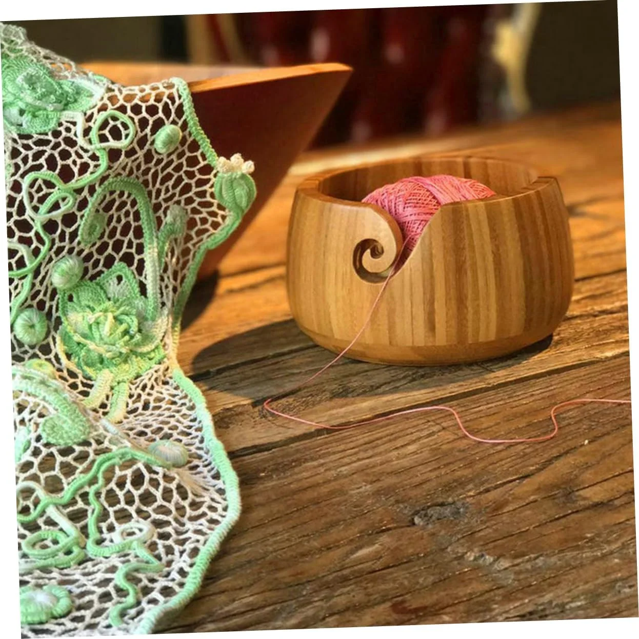 3pcs Wool Yarn Crotchet Crochet Bowl Crochet Yarn Storage Ball Rack Wooden Knitting Yarn