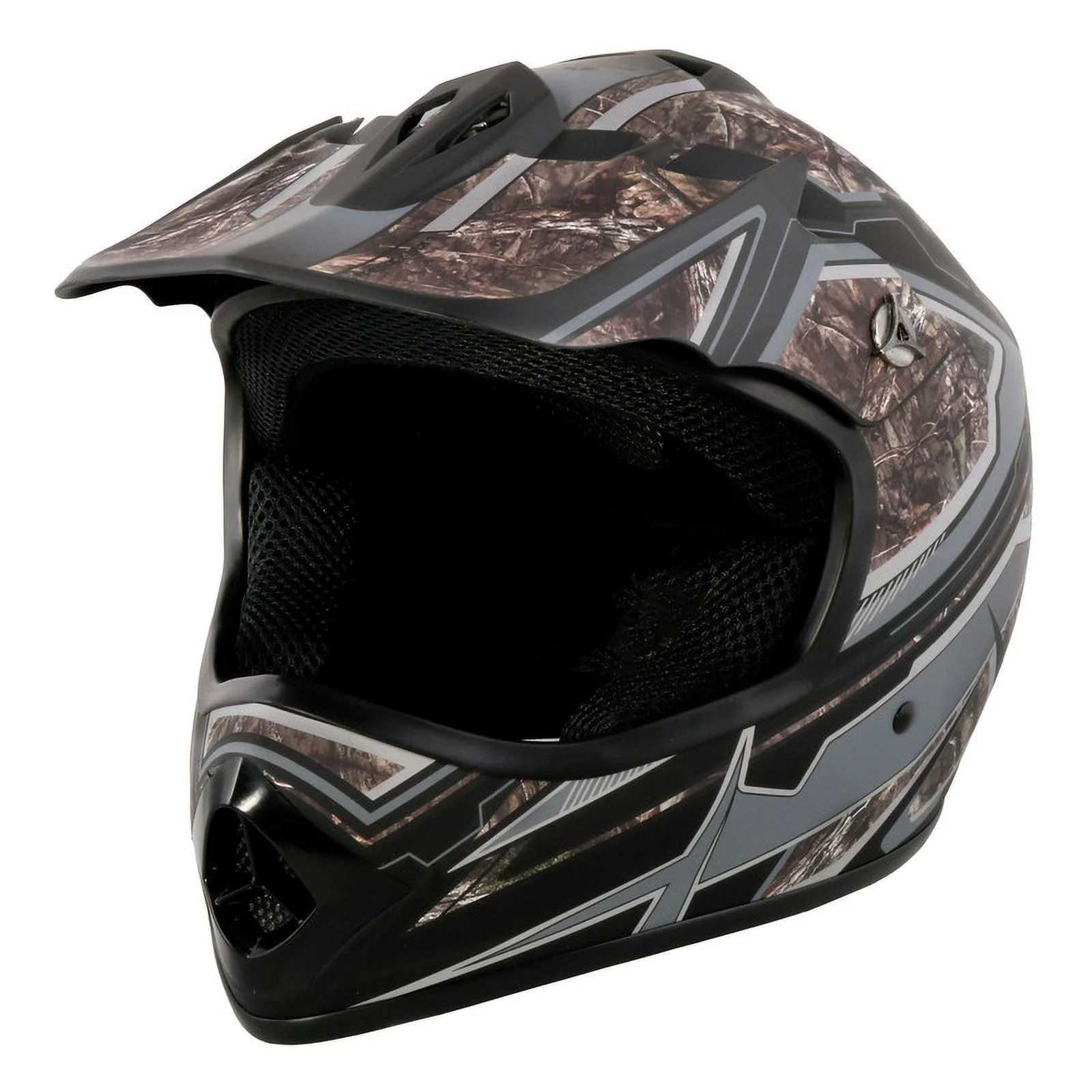 Youth Frenzy Mossy Oak Camo Mx off-road Motocross, ATV, Dirt Bike Helmet, Dot Approved - Medium