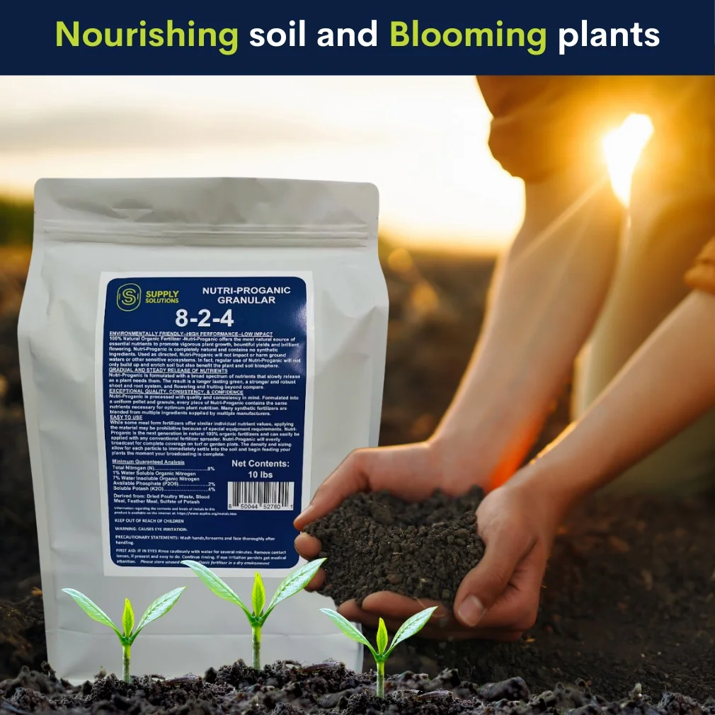 8-2-4 Nutri-Progranic Granular Premium Fertilizer | Nourish Your Garden with Balanced Nutrients for Thriving Plants (10lbs)