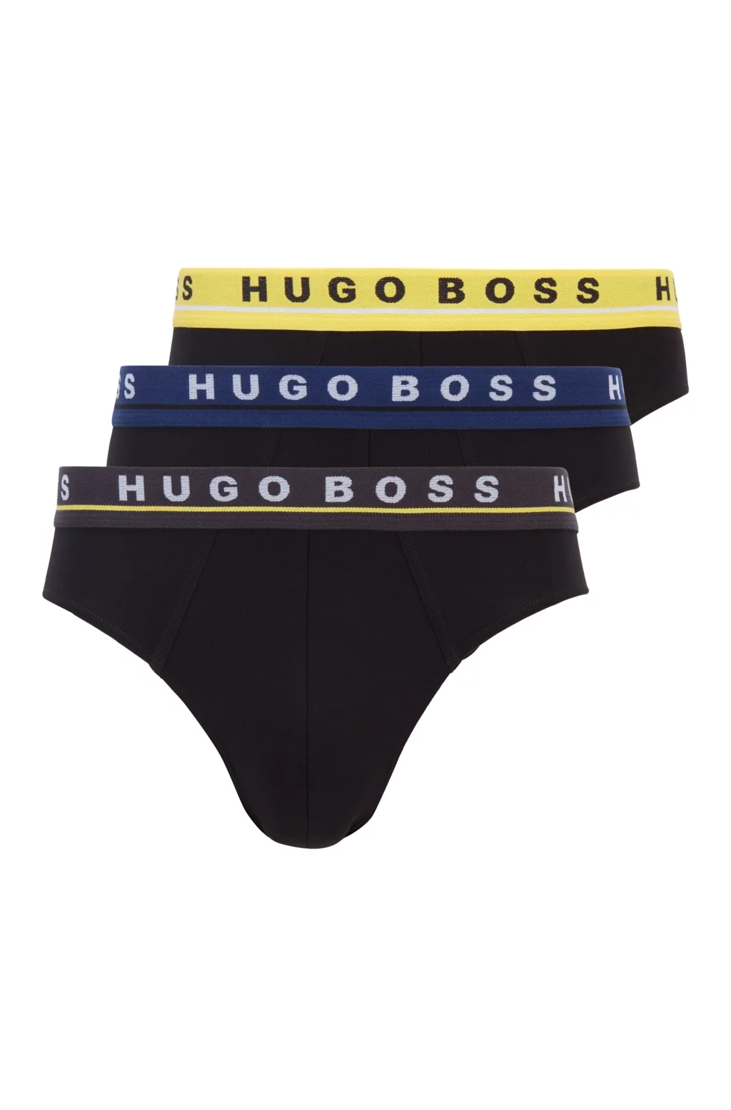 Three-pack of logo-waistband briefs in stretch cotton