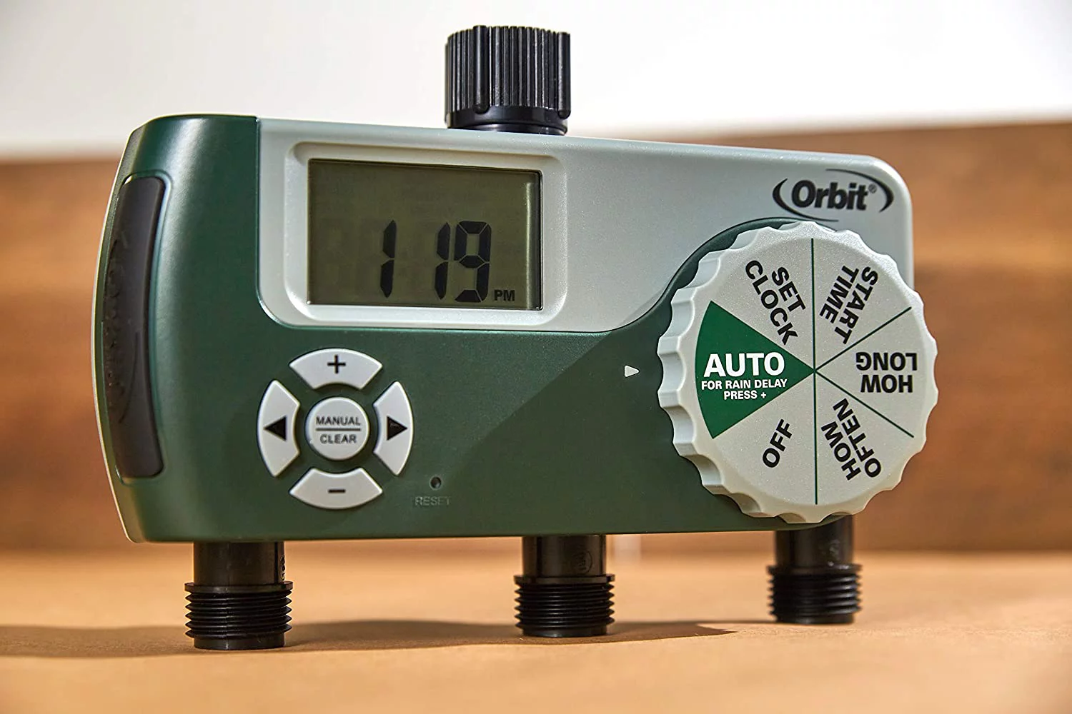 Orbit One Dial 3 Port Digital Hose Faucet Water Timer, Lawn Watering - 56082