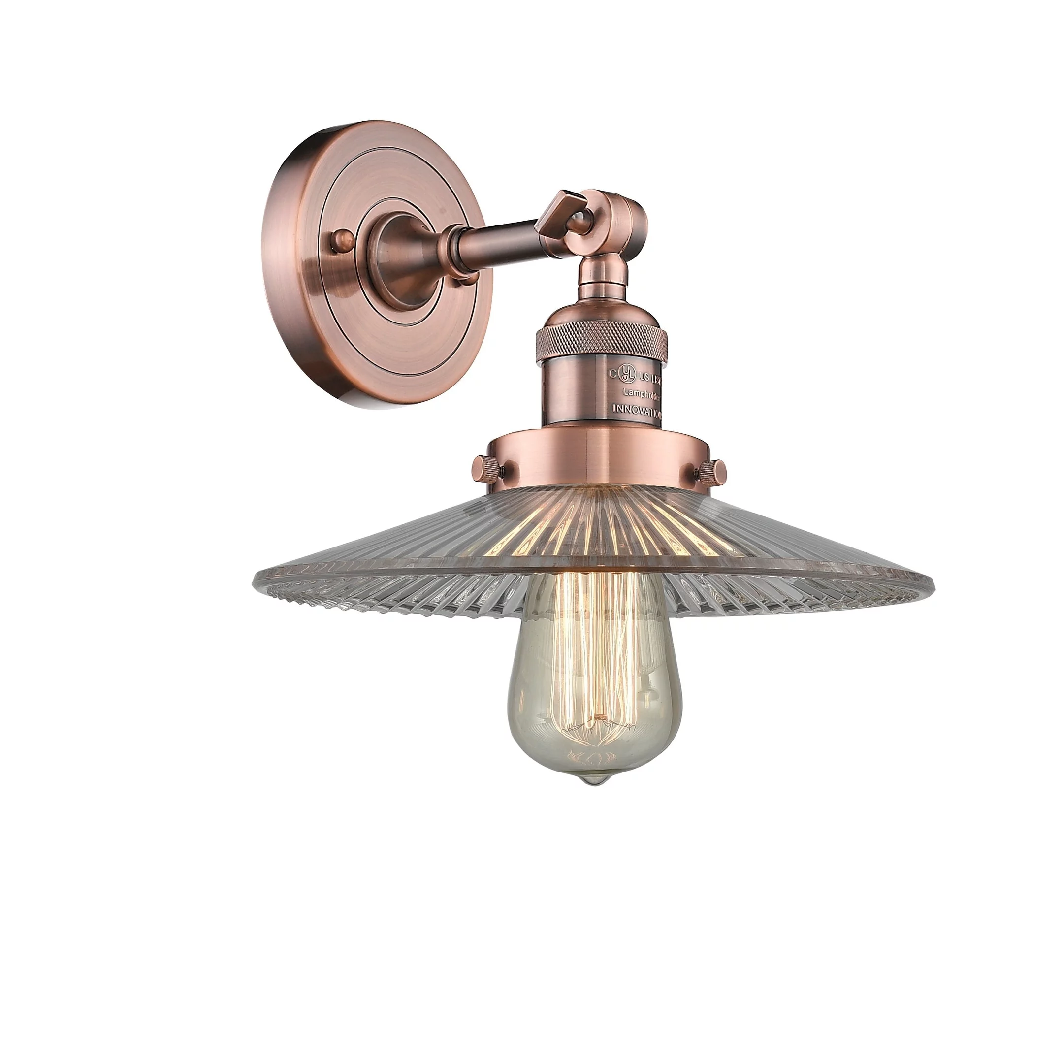 Innovations 203-AB-G2-LED Halophane 1 Light Sconce part of the Franklin Restoration Collection, Antique Brass