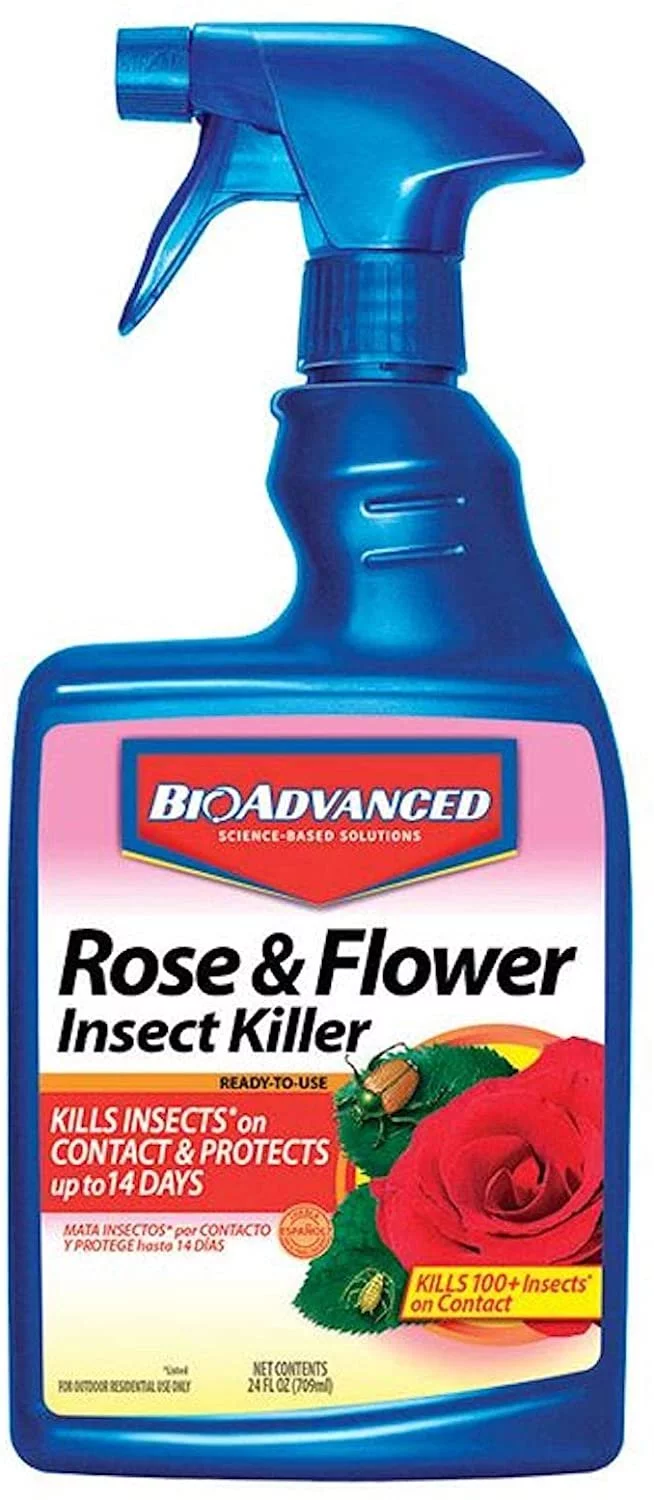 BIOADVANCED 708570 24 oz Rose & Flower Insect Killer RTU, 24-Ounce, White