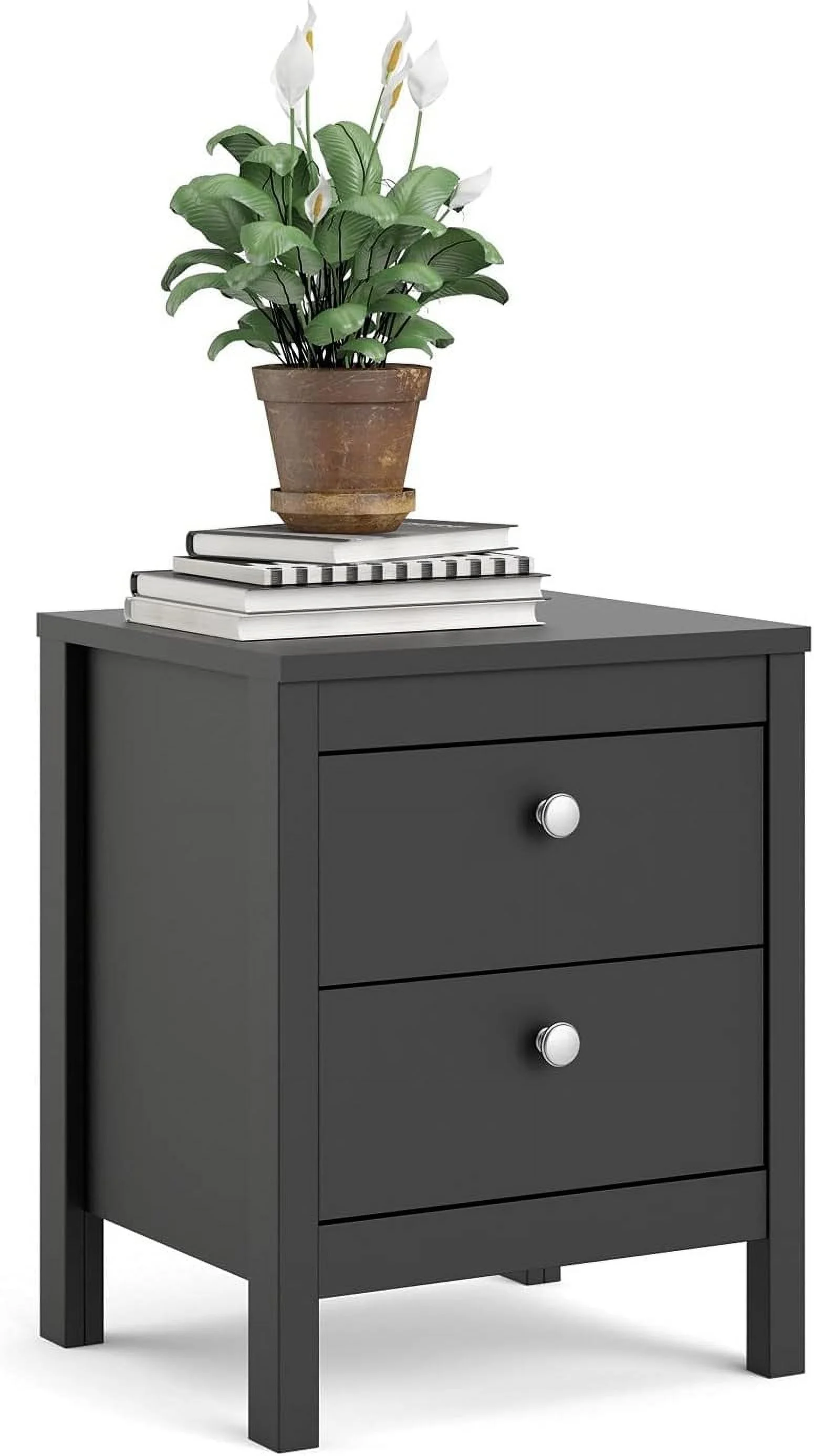 Tvilum, Black Matte Madrid 2 Drawer Nightstand