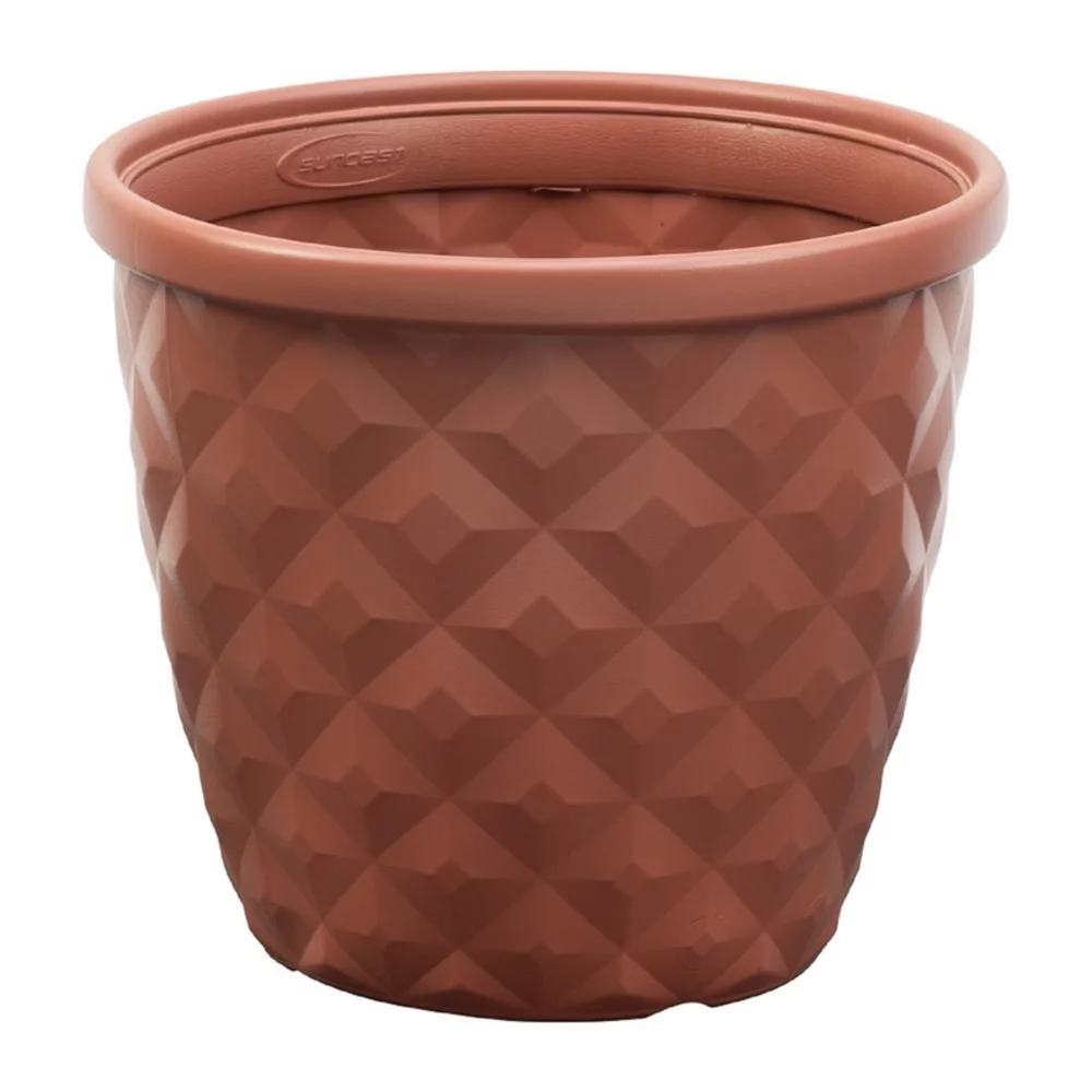 Suncast Pinehurst 14 in.   D Resin Planter Terracotta