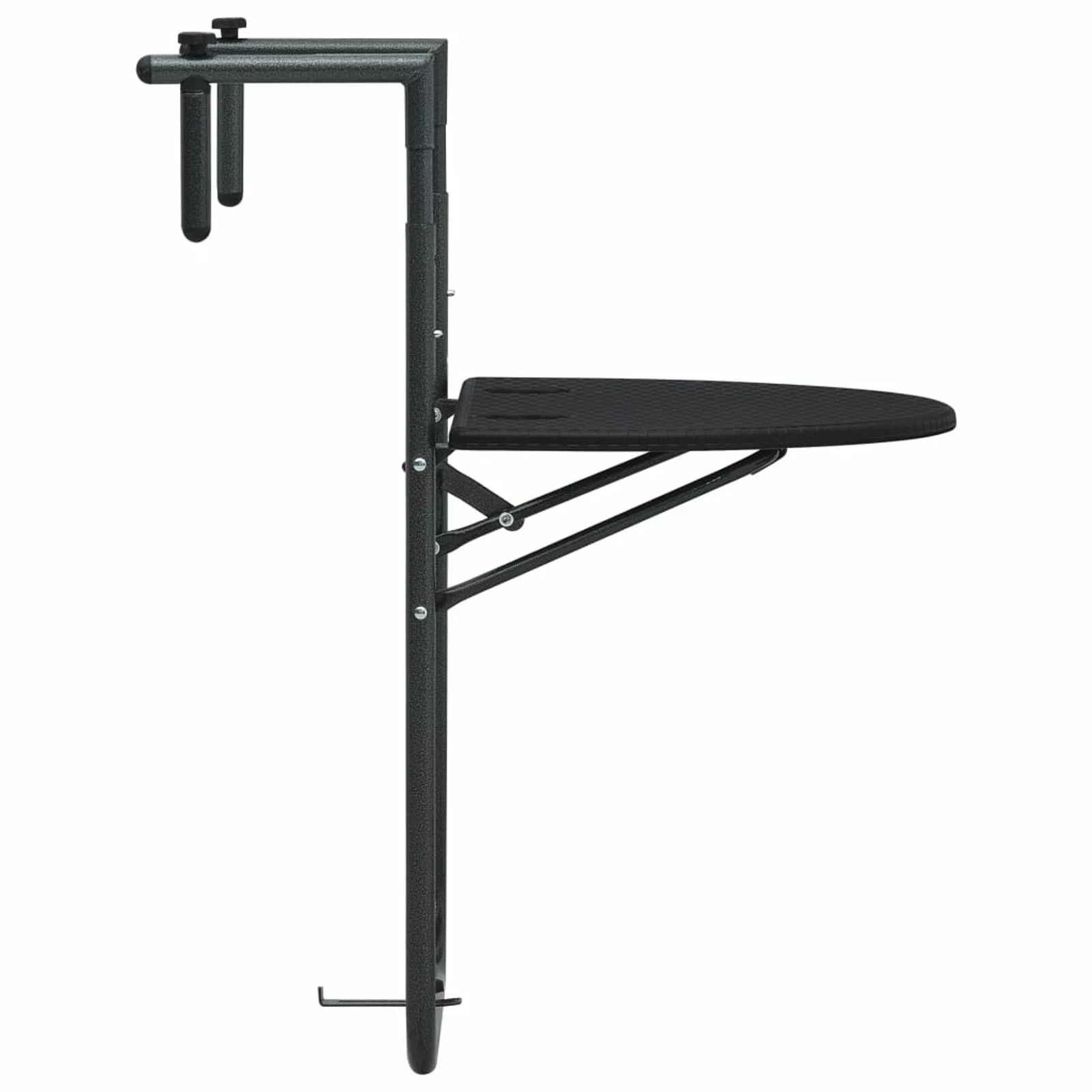 Carevas Hanging Balcony Table Black 23.6