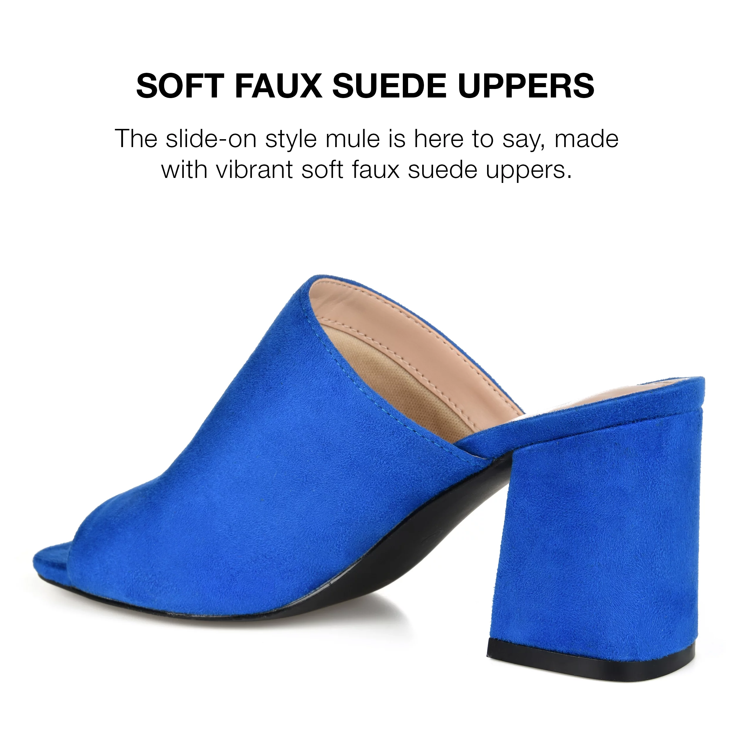 Journee Collection Womens Block Heel Peep Toe Slide