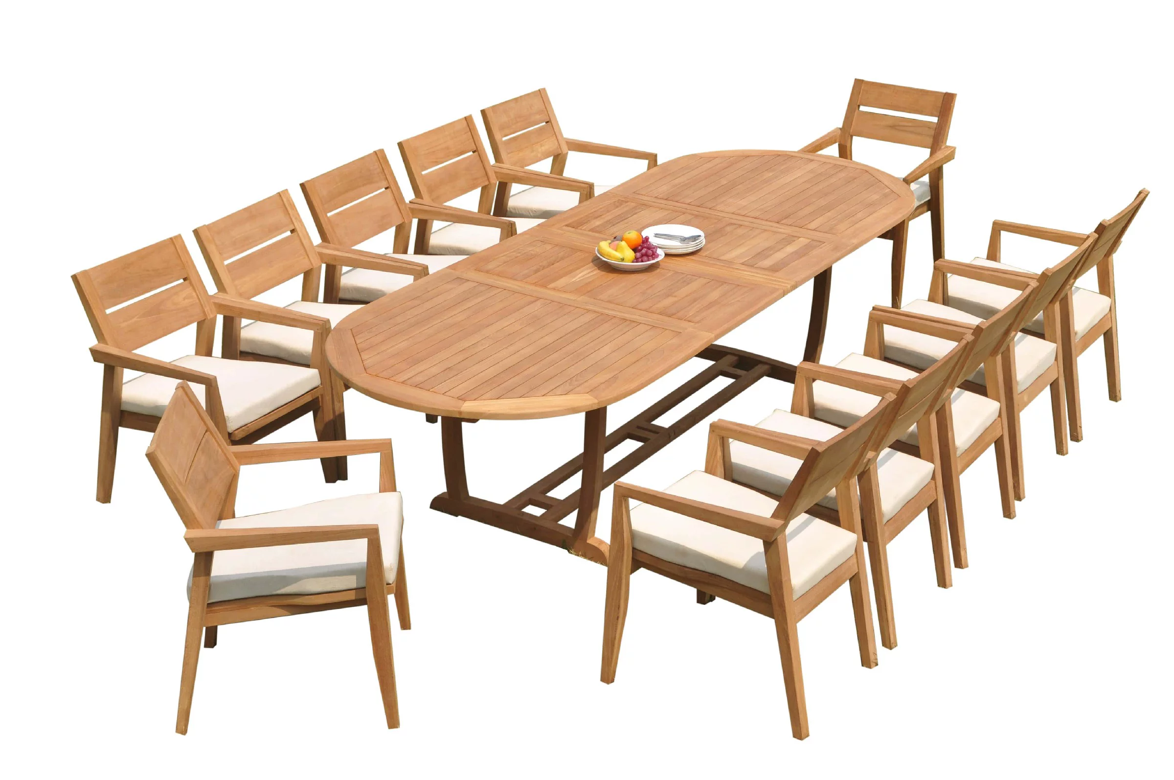 Grade-A Teak Dining Set: 12 Seater 13 Pc: 118
