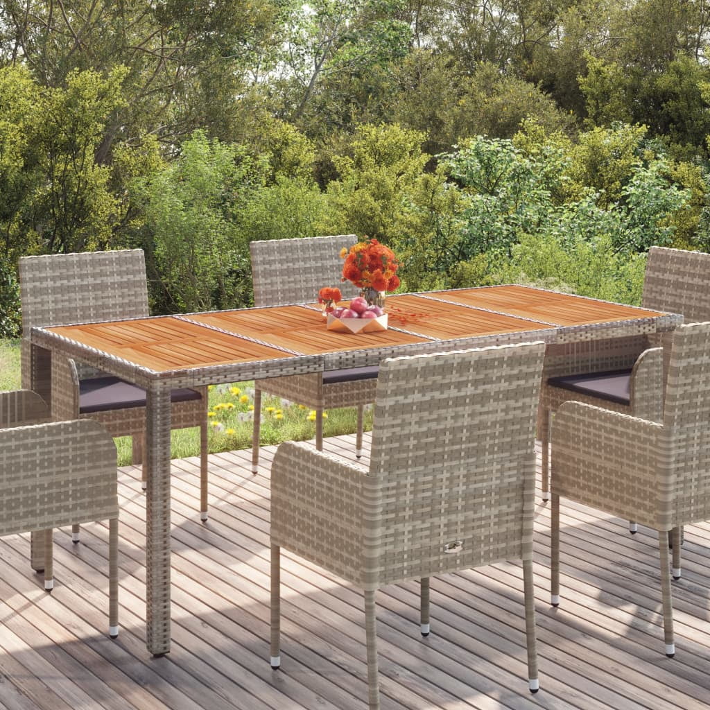 Anself Patio Table with Wooden Gray 74.8