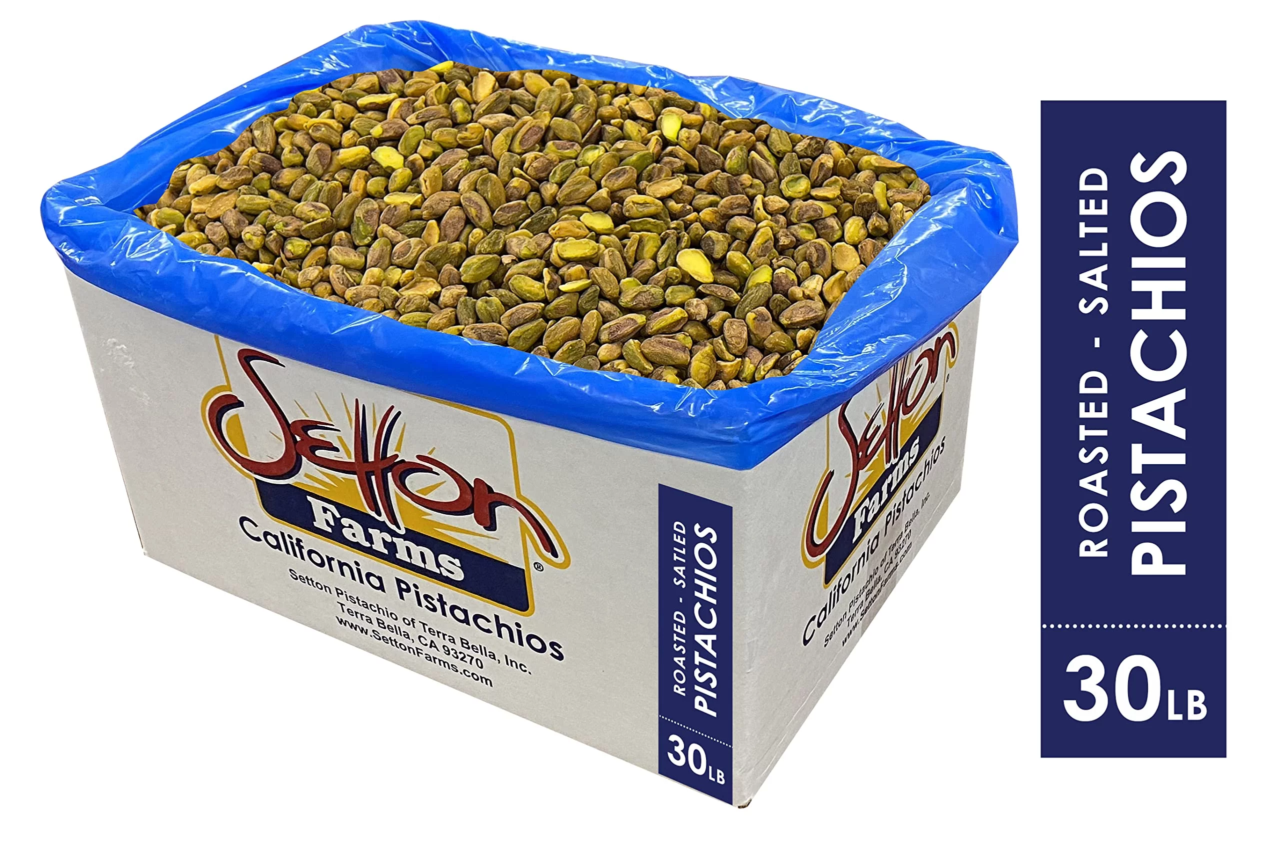 Pistachios Shelled Dry Roasted Salted, 30 Lbs. Bulk Case, Kosher