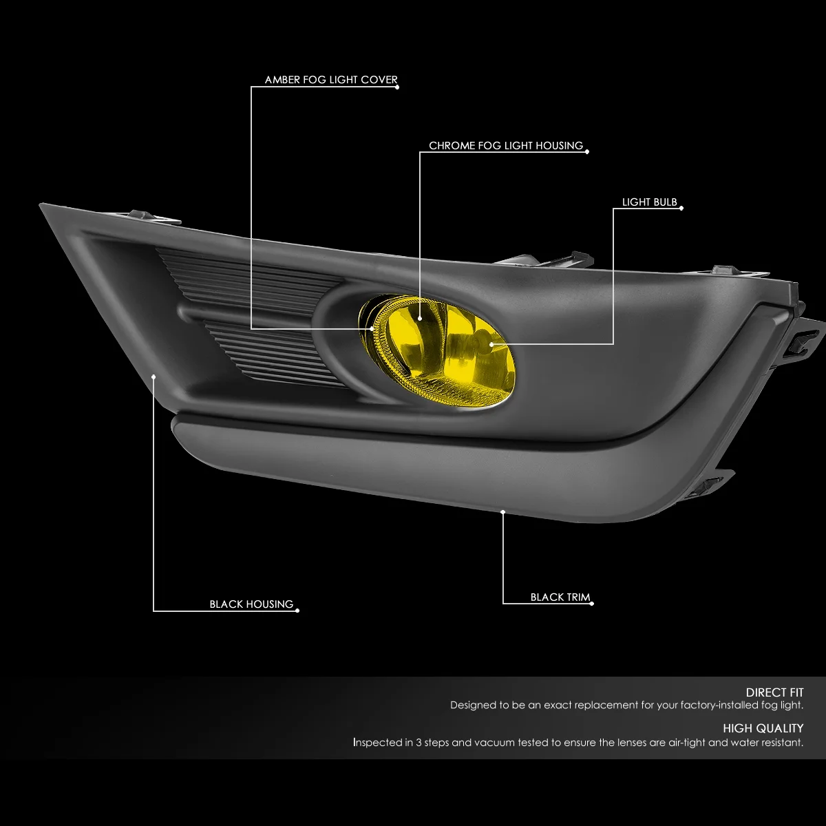 DNA Motoring FL-ZTL-276-AM For 2017 to 2018 Honda CRV Front Driving Fog Light Lamp+Black Bezel+Switch Amber Lens