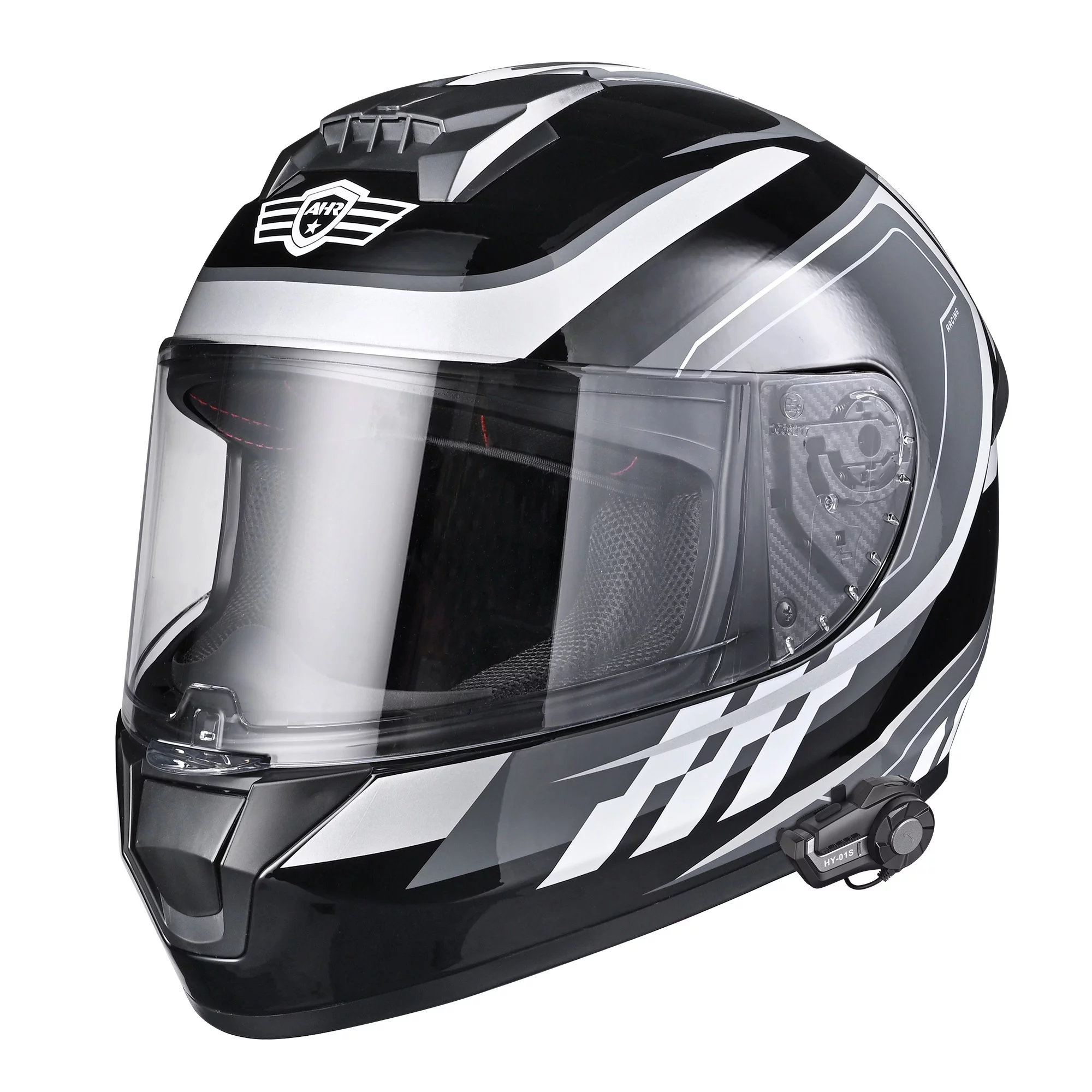 AHR Full Face Bluetooth Motorcycle Helmet DOT Bluetooth 5.0 Headset Intercom M