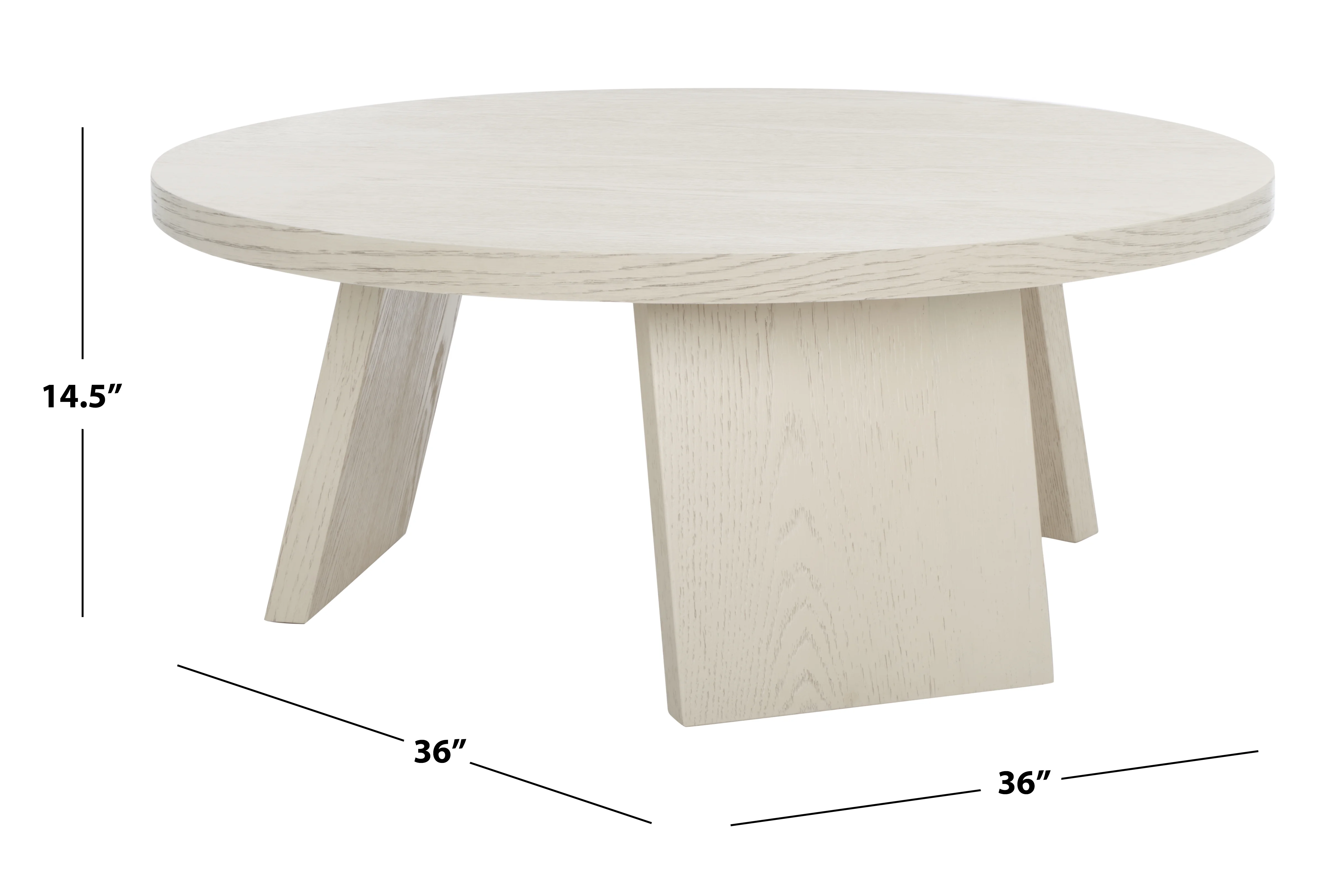SAFAVIEH Couture Julianna Rustic Round Wood Coffee Table, White Wash
