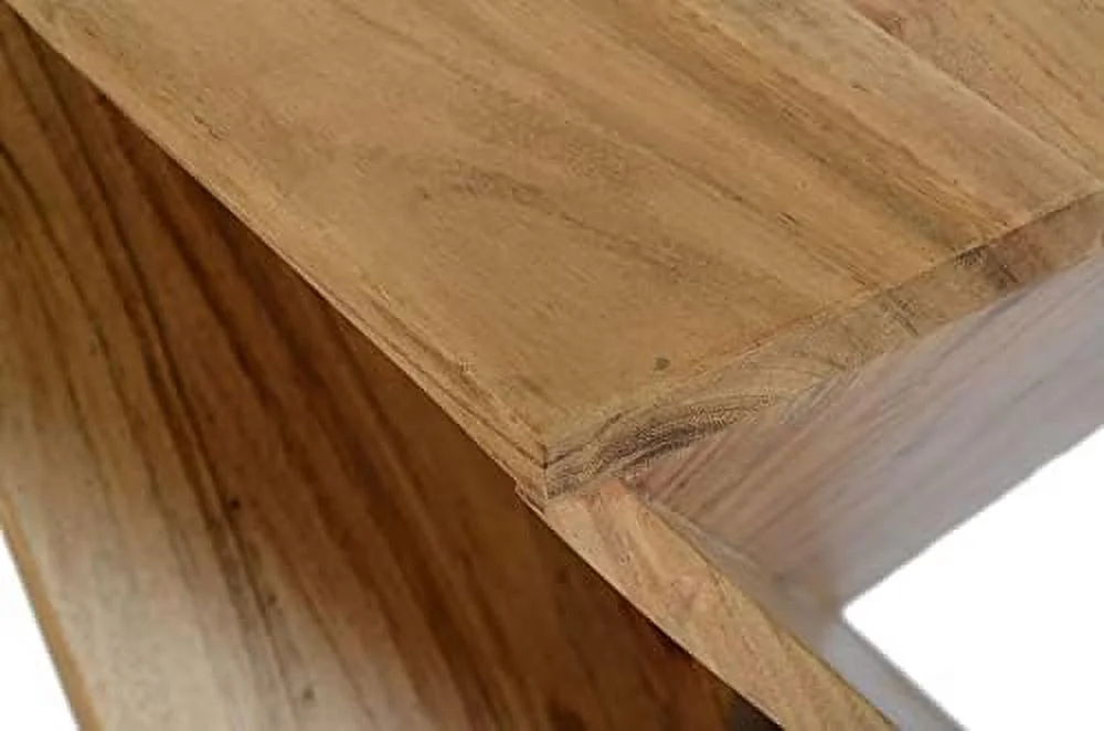 TJUNBOLIFE Solid Mango Wood Angled 24" Tall Mid-Century Modern Jasper Table Pre-Assembled