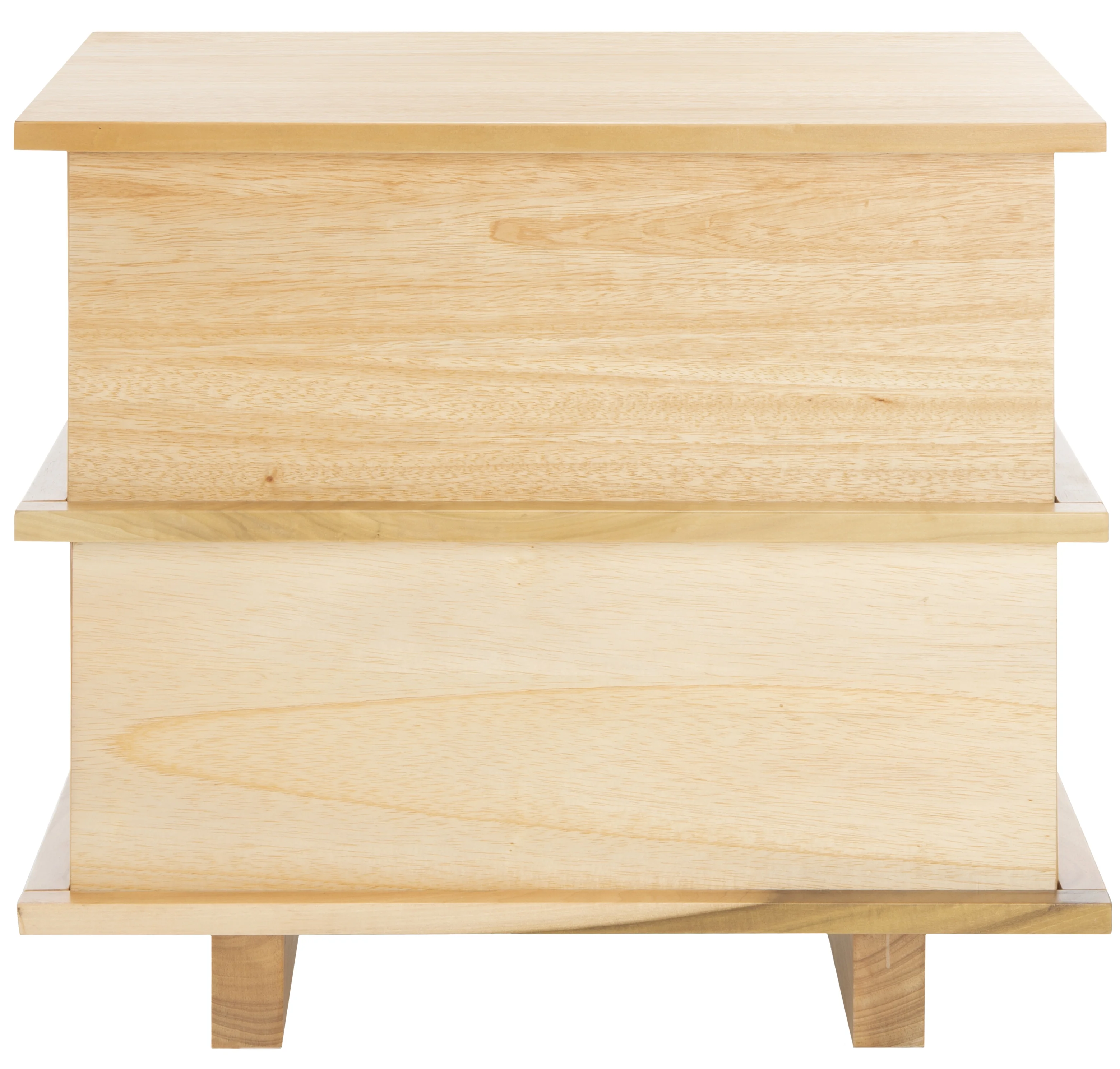 SAFAVIEH Rodney Contemporary Style 2 Drawer Nightstand, Natural (23.6 in. W x 17 in. D x 21.6 in. H)