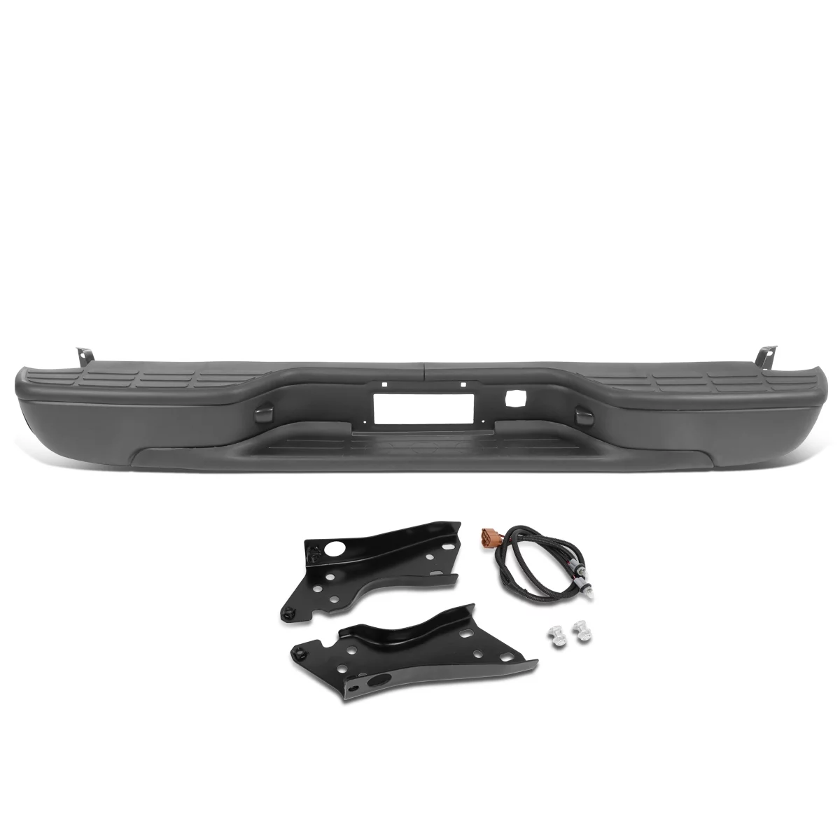 DNA Motoring ZTL-Y-0043-BK For 1999 to 2007 Chevy Silverado GMC Sierra 1500 2500 Fleetside Heavy Duty Powdercoated Carbon Steel Face Bar Rear Step Bumper