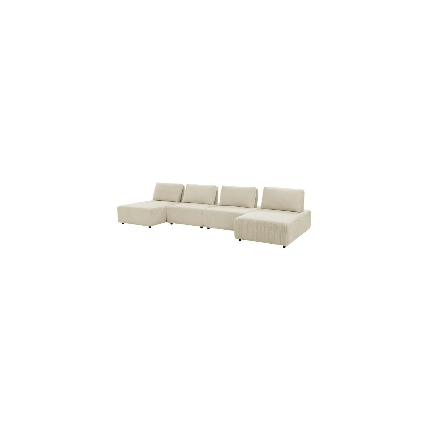 HomeStock 4-Piece Upholstered Sectional