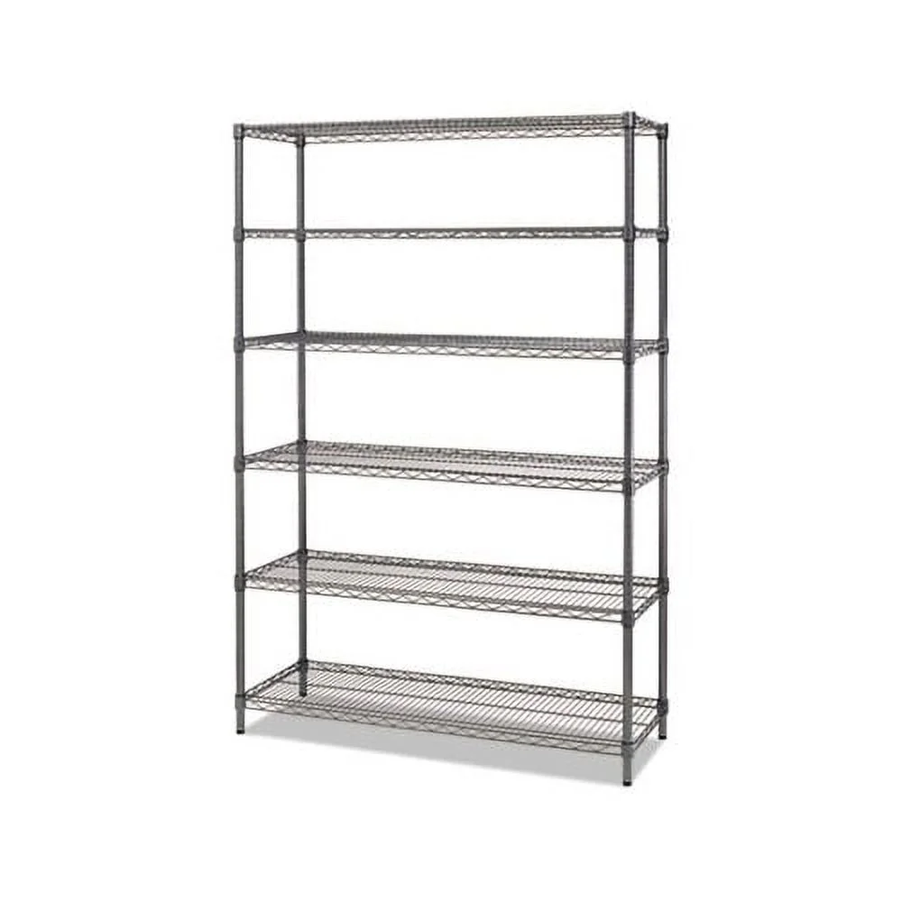 NSF Certified 6-Shelf Wire Shelving Kit 48w x 18d x 72h, Black Anthracite