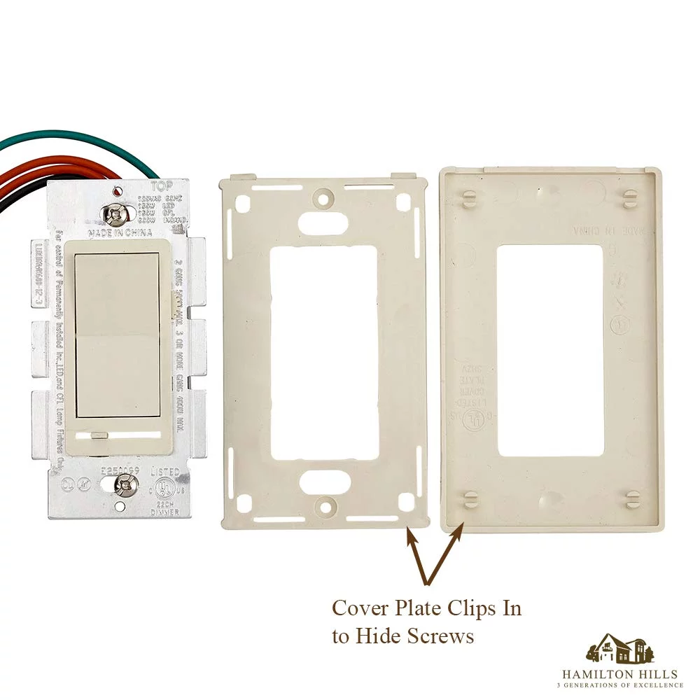Hamilton Hills Led Dimmer Switch With Faceplate Cover Magnetic Low Voltage