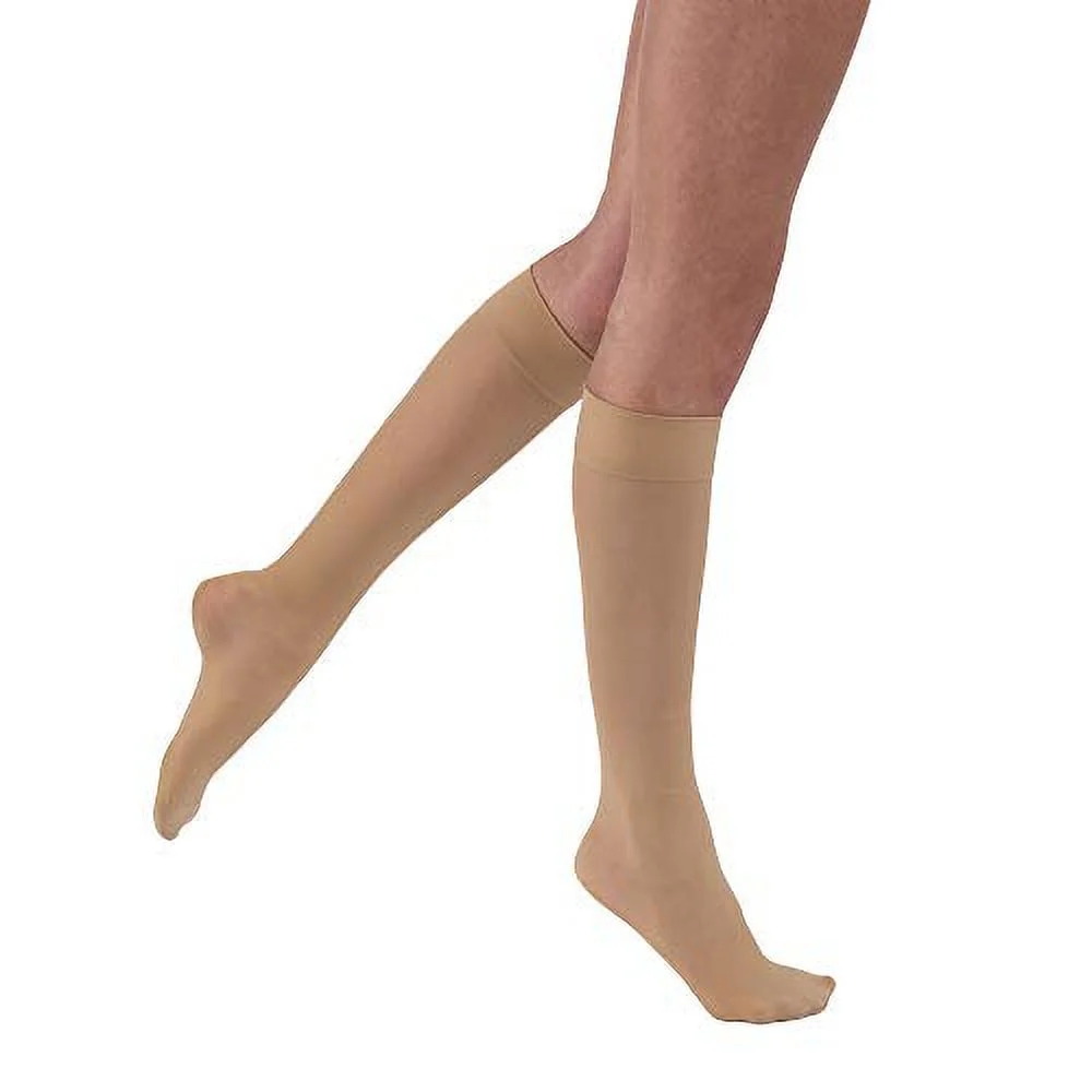 BSN Medical 119011 Jobst Ultra Sheer Compression Stocking, Knee High, 20-30mmHg, Closed Toe, Large, Full Calf, Natural