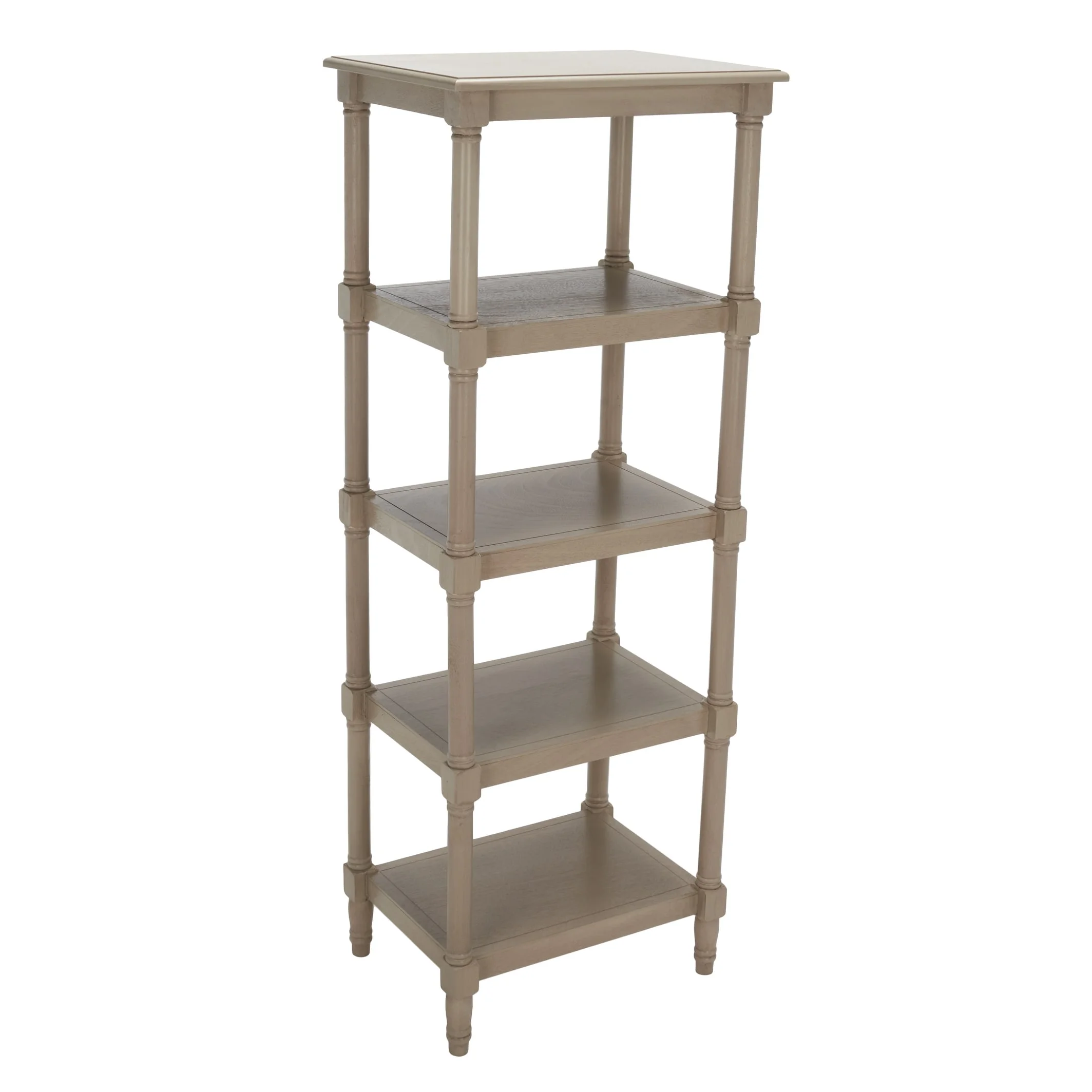 Safavieh  Cassie 5 Shelf Bookcase - 20 in. W x 15 in. D x 54 in. H Greige