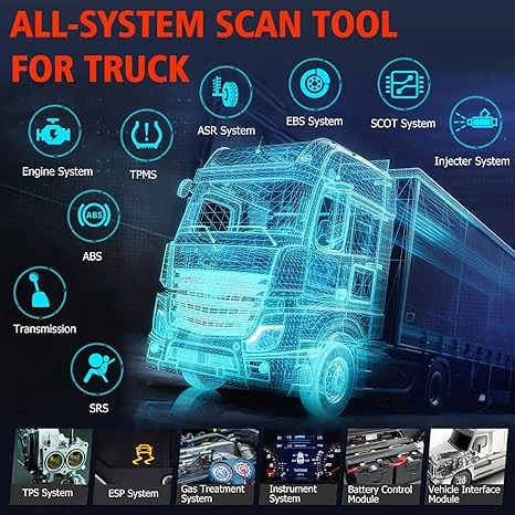 ANCEL HD601 with ANCEL AD310 Code Reader Full System Heavy Duty Truck Scanner
