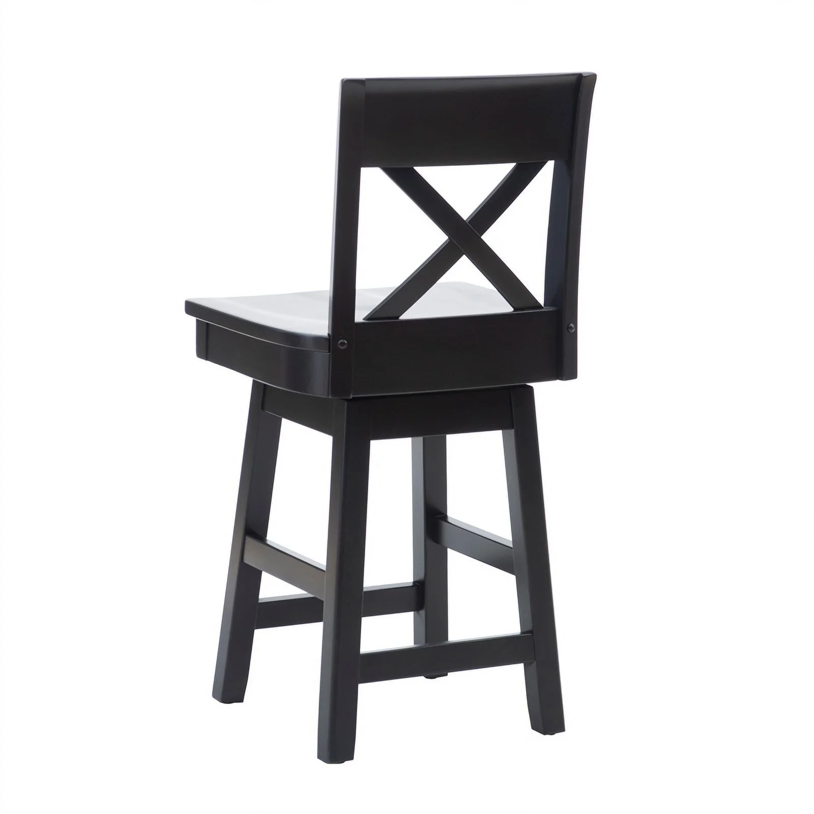Pemberly Row Sturdy Solid Rubberwood Swivel X Back 24