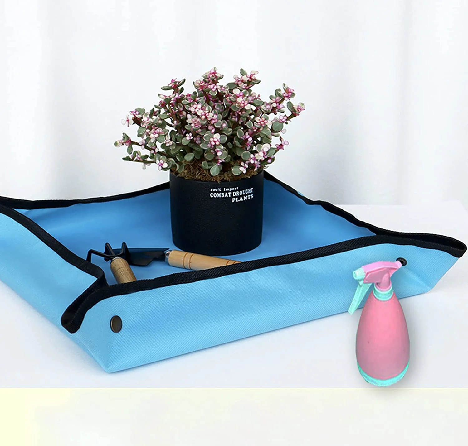 Namzi 2 PCS Plant Repotting Mat Indoor Gardening mat Potting Tray Transplanting Planting Mat Large Foldable replanting mat for House Plants(Oxford Fabric) (2 PCS Blue )