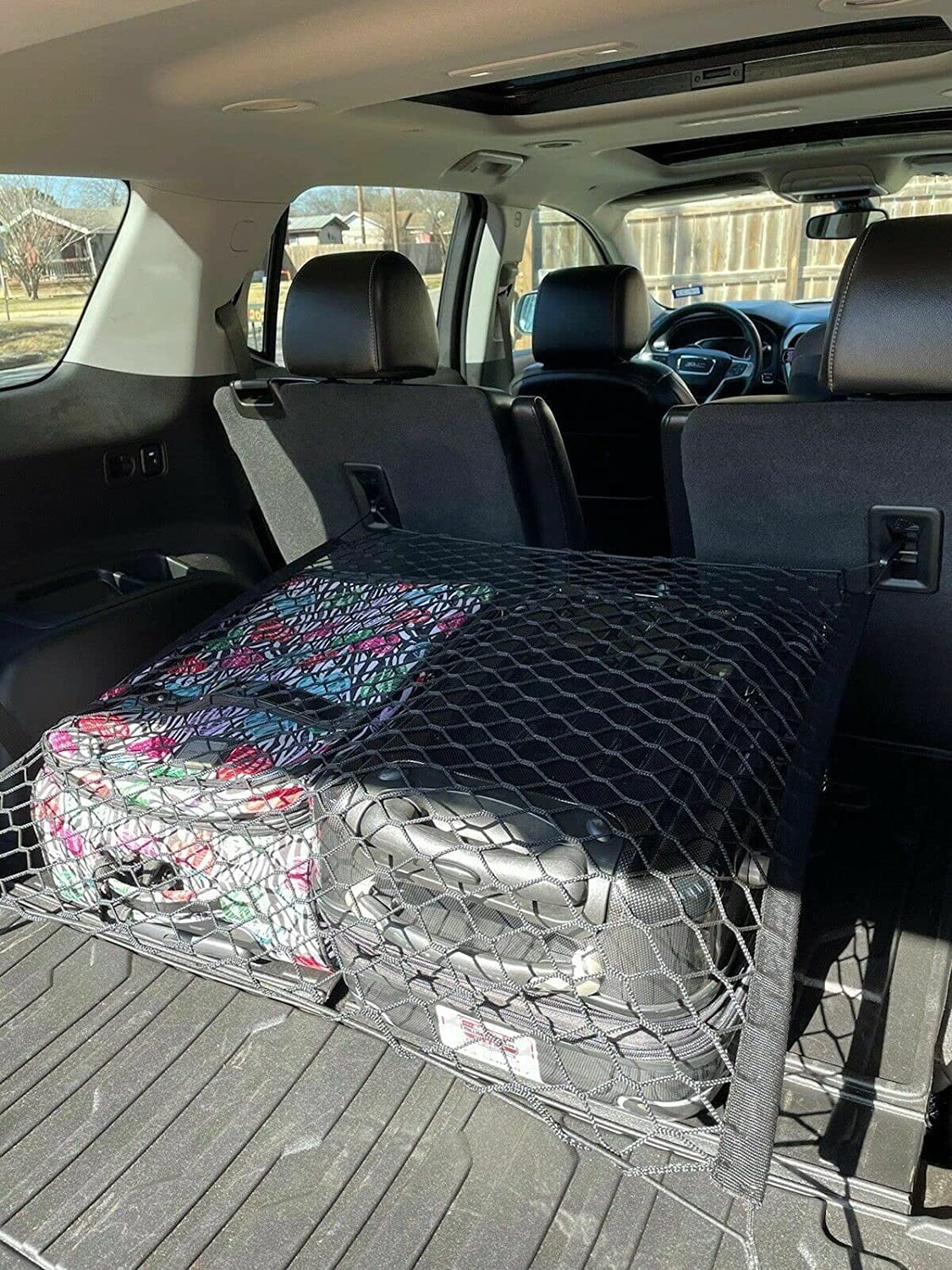 EACCESSORIES EA Rear Trunk Organizer Cargo Net for GMC Acadia 2017-2023 – Floor Style Cargo Net for SUV – Premium Mesh Car Trunk Elastic Organizer Vehicle Carrier Storage – Compatible with GMC Acadia