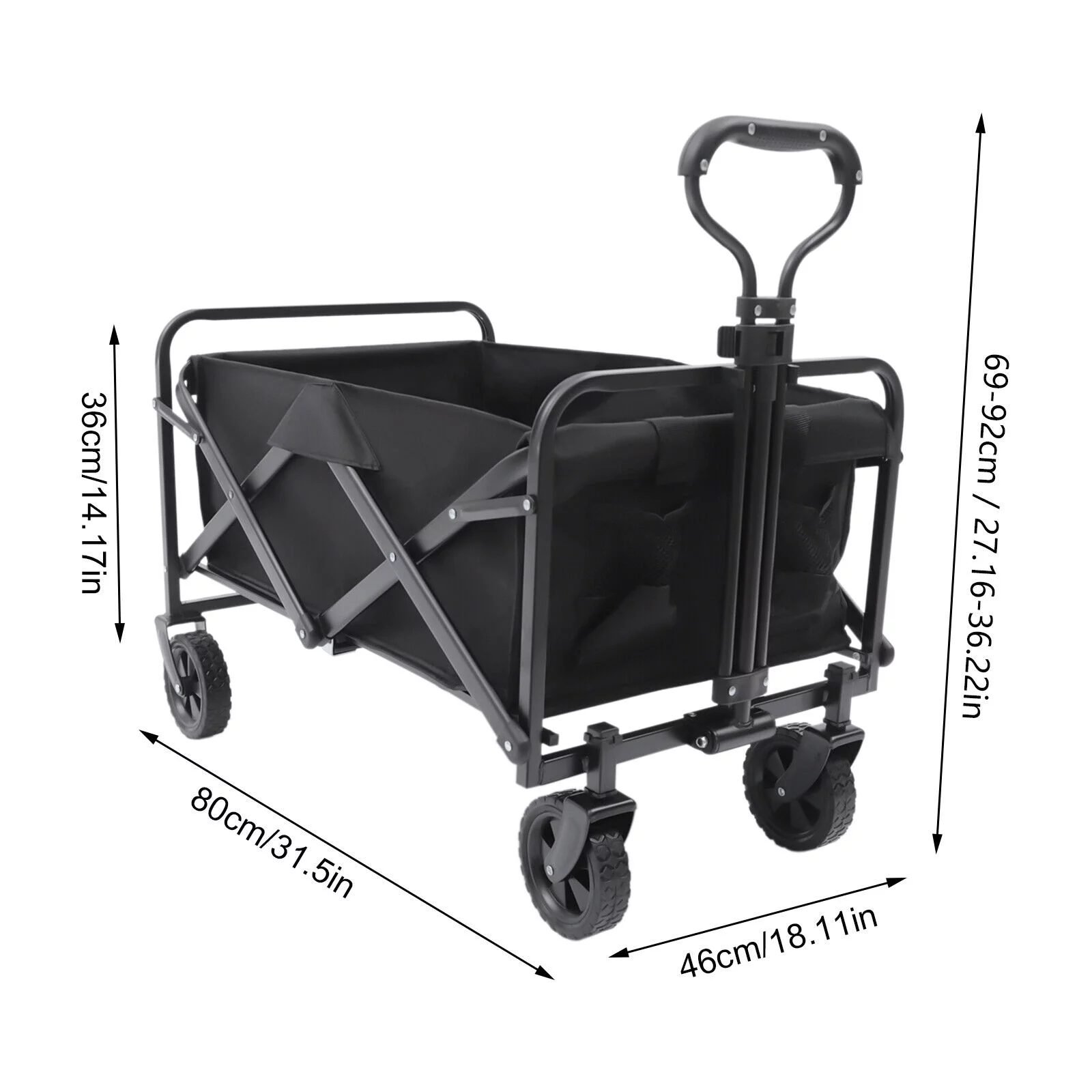 Heavy Duty Foldable Folding Trolley Beach Camping Festival Cart 4 Wheels Wagon New