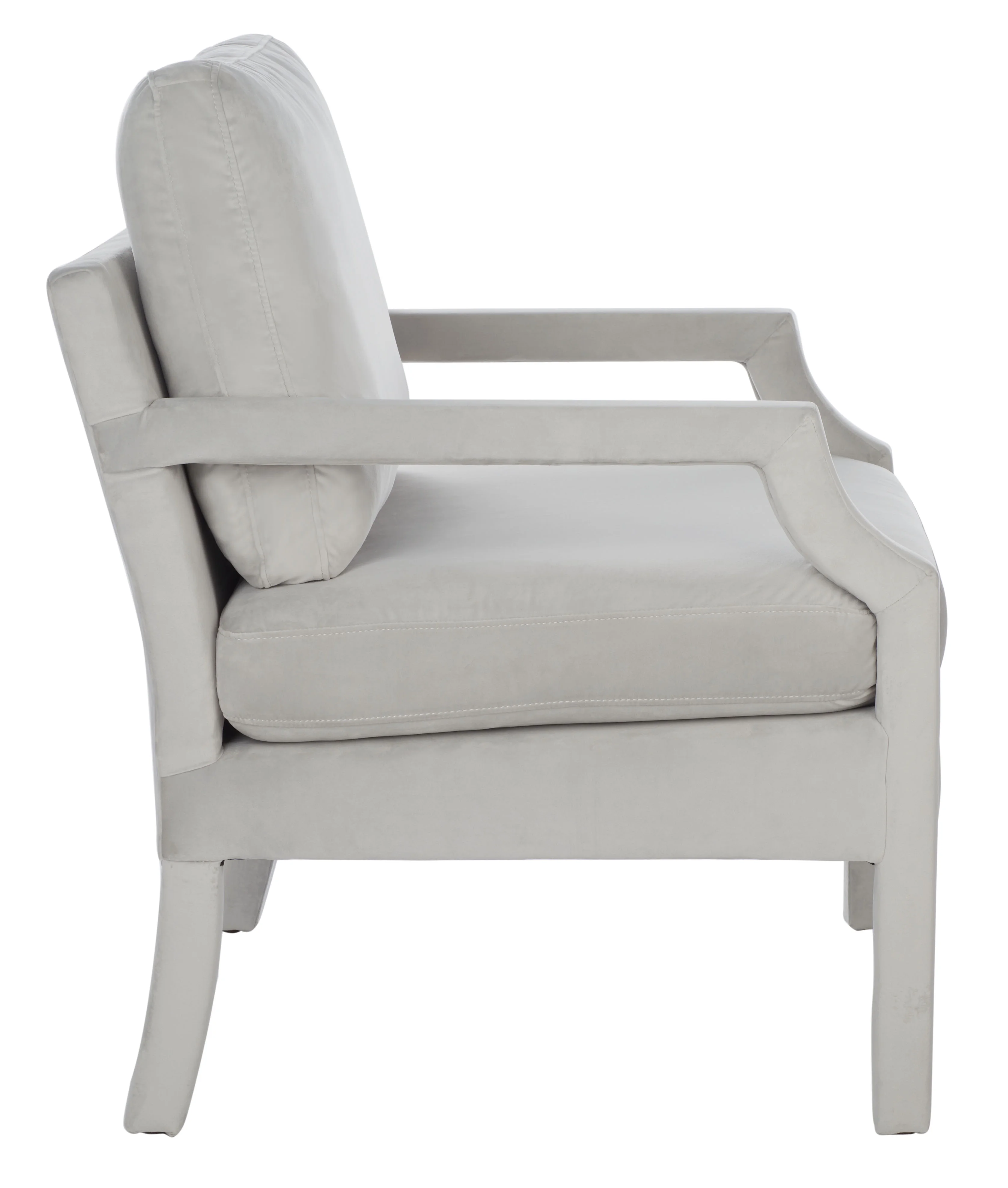 SAFAVIEH Genoa Modern Style Light Gray Upholstered Arm Chairs (25.8 in. W x 29.1 in. D x 35 in. H)