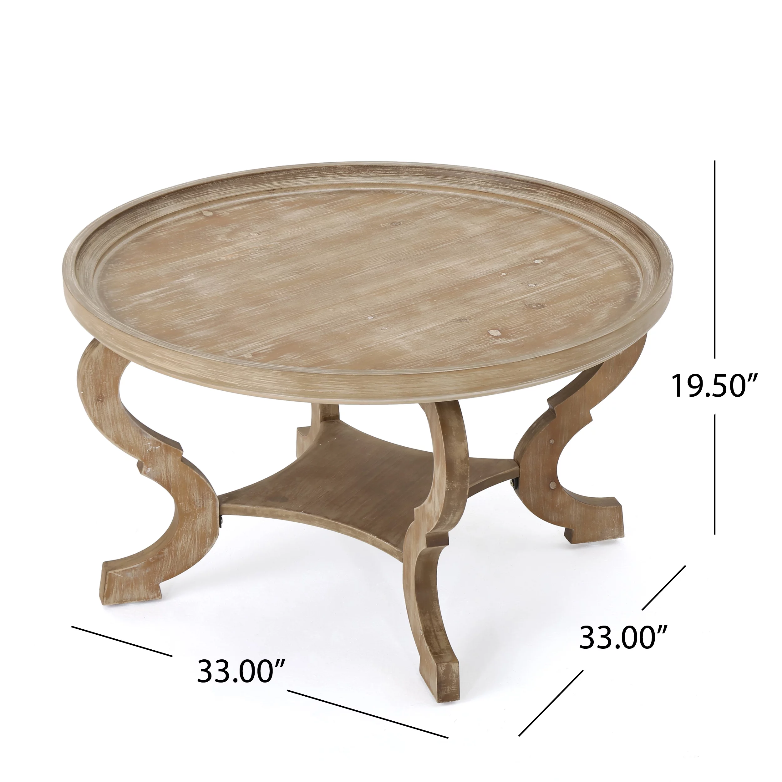 Noble House Shelton Faux Wood Circular Coffee Table, Nature