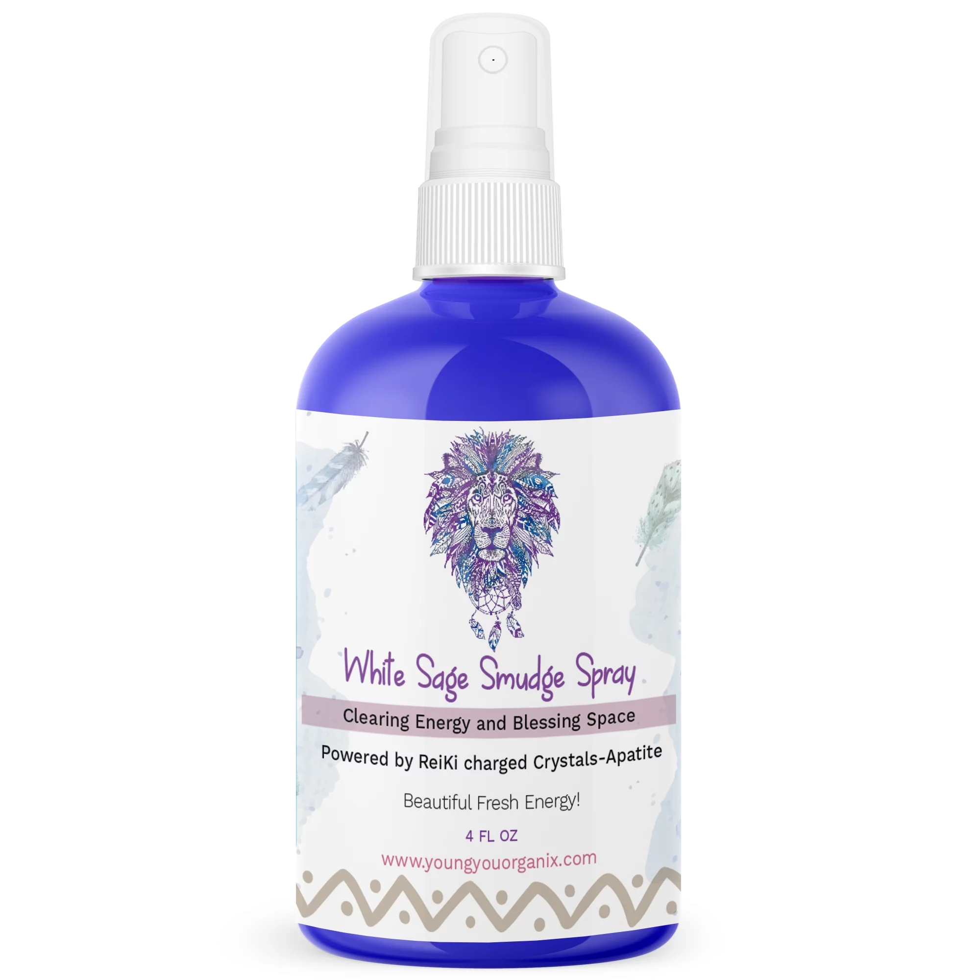 White Sage Smudge Spray 4 oz. Smoke Free Alternative to Sage/Palo Santo Sticks for Smudging, Meditation, Home Energy Cleansing, Ceremonies,  Negative Energy, Healing