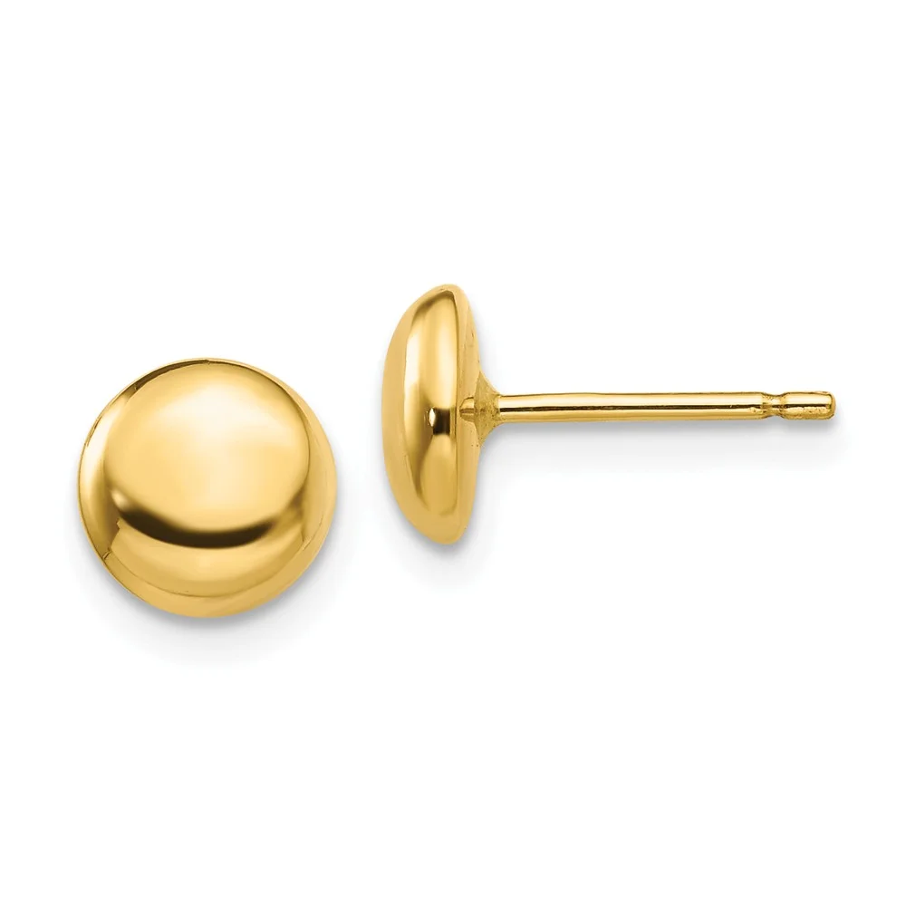 Primal Gold 14 Karat Yellow Gold Polished Half Ball Post Earrings