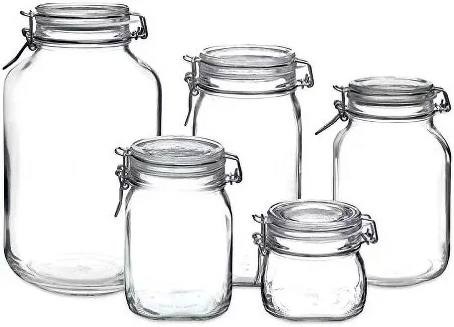 Bormioli Rocco Fido Clear Glass Jar with 85 mm Gasket.75 Liter (6 Pack)