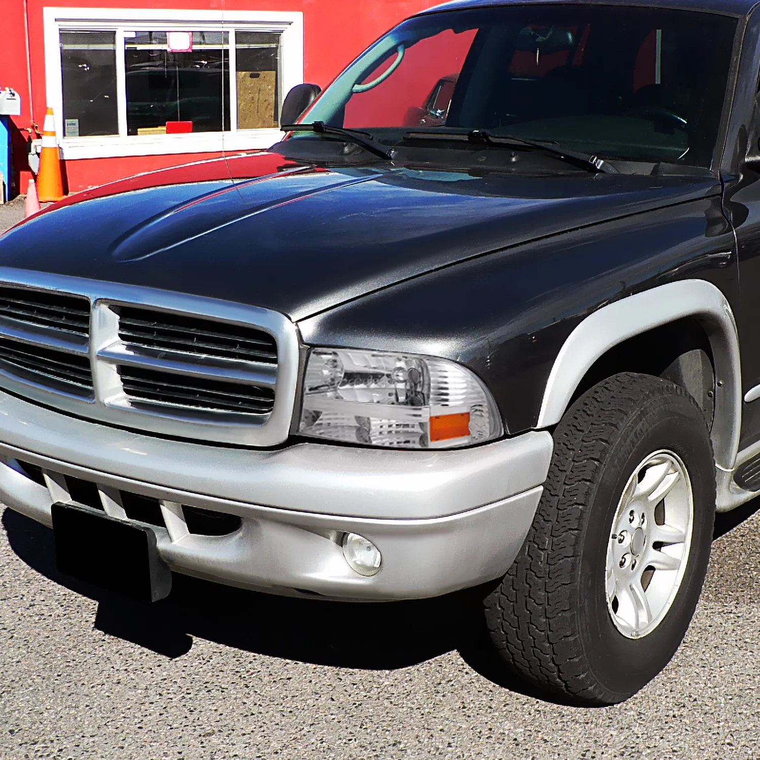 Spec-D Tuning Chrome Housing Clear Lens Headlights Compatible with 1997-2004 Dodge Dakota L+R Pair 1PC Style Head Light Lamp Assembly