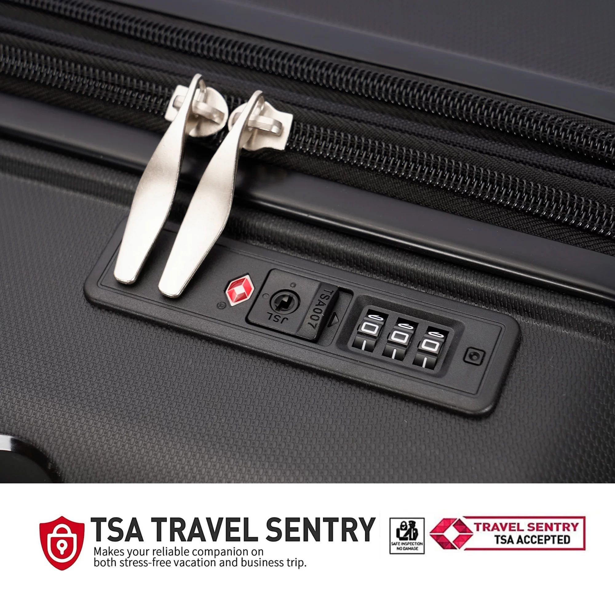 Ginza Travel Luggage 28 Inch Expandable Suitcase with Double Spinner Wheels and TSA Lock,Black