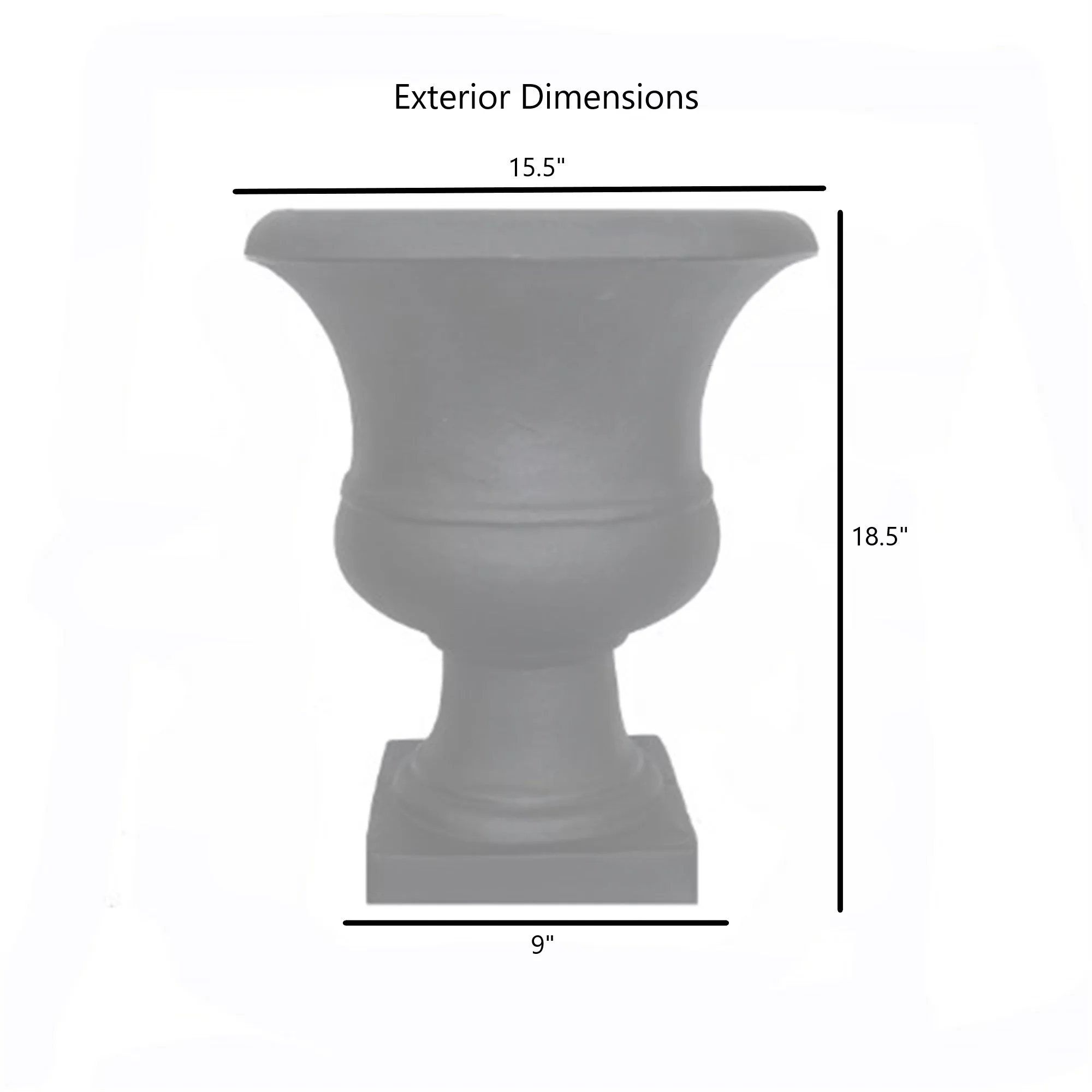 Tusco Products Outdoor Plastic Flower Planter Urn, Espresso, 18.5