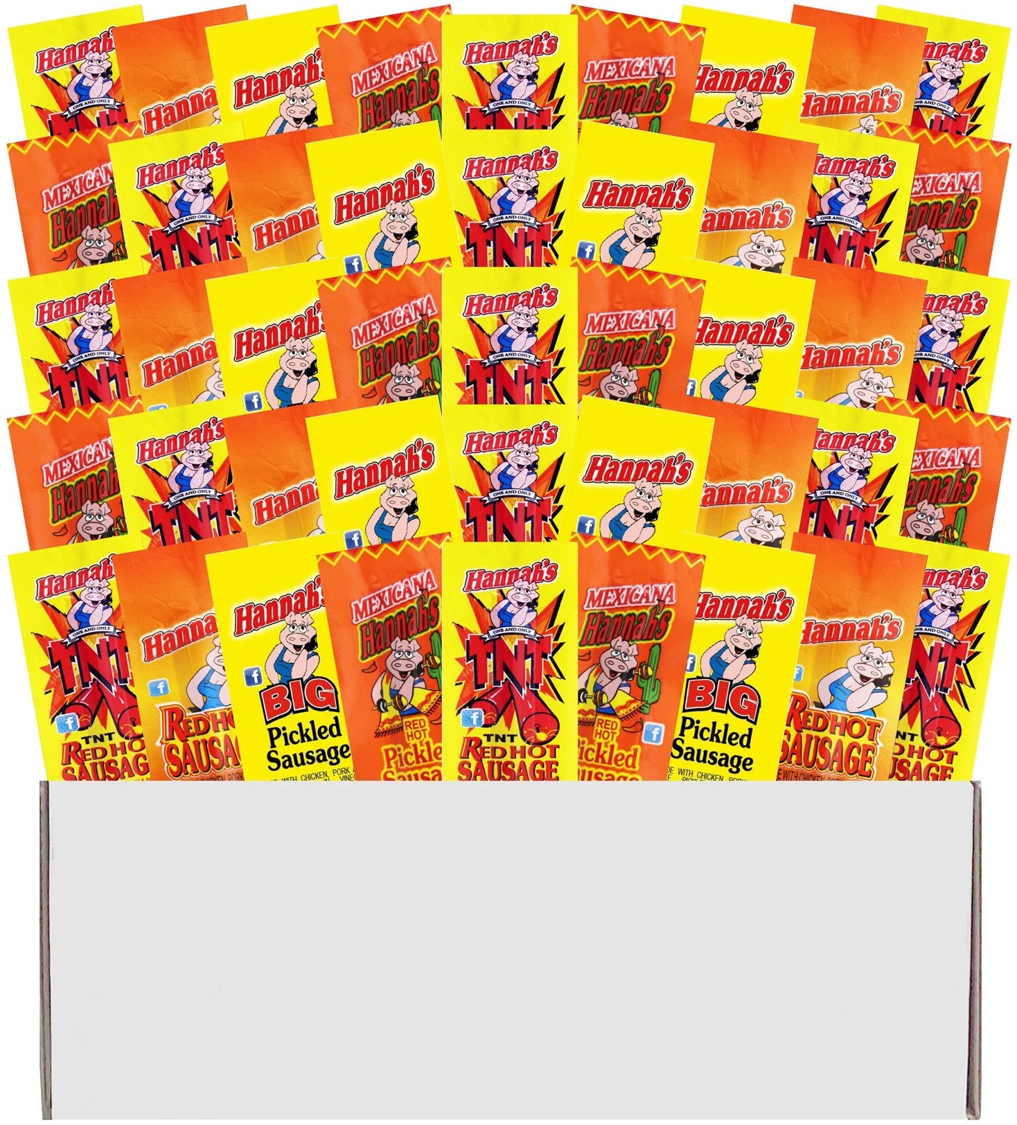 Hannah's 45-Piece Sampler Gift Box (5 packs each of 9 assorted Hannah’s Pickled Sausages)