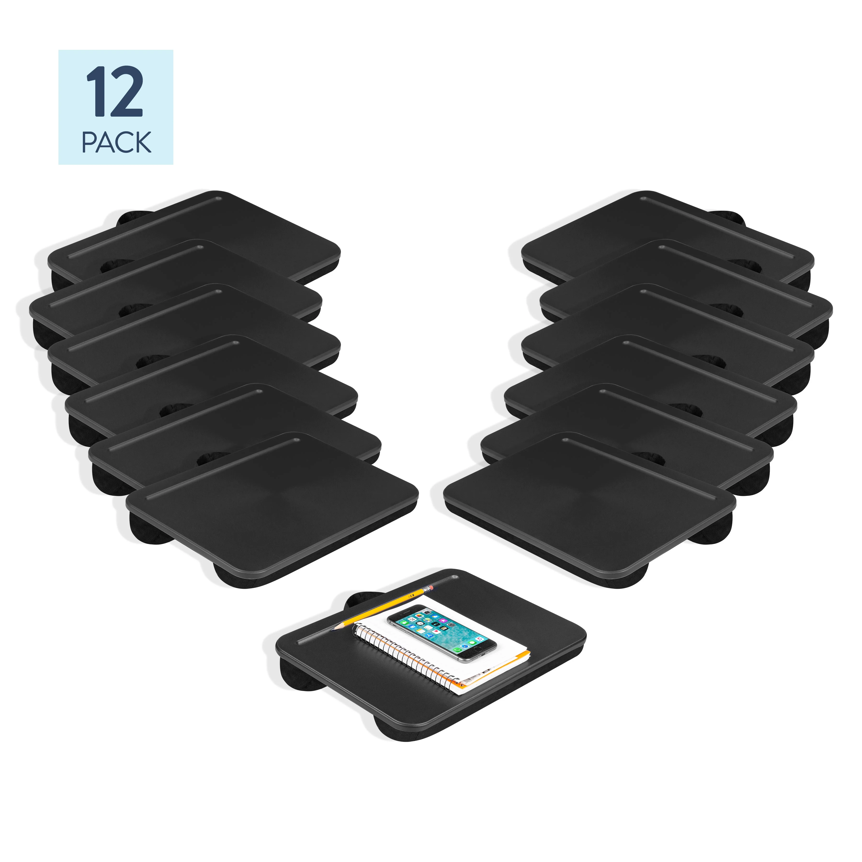 LapGear Compact Lap Desk - Pack of 12 - Black