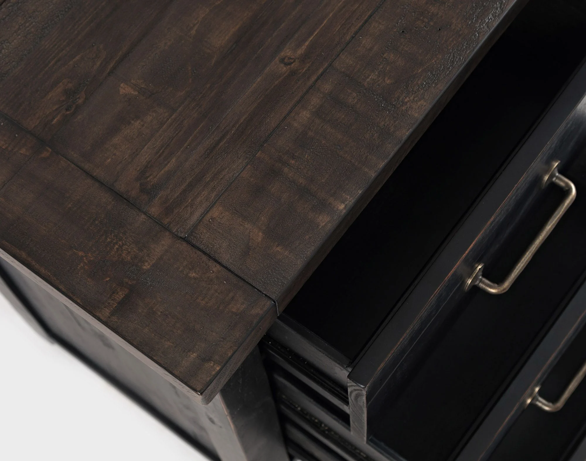 Jofran Madison County Rustic Reclaimed Pine Farmhouse USB Charging Nightstand