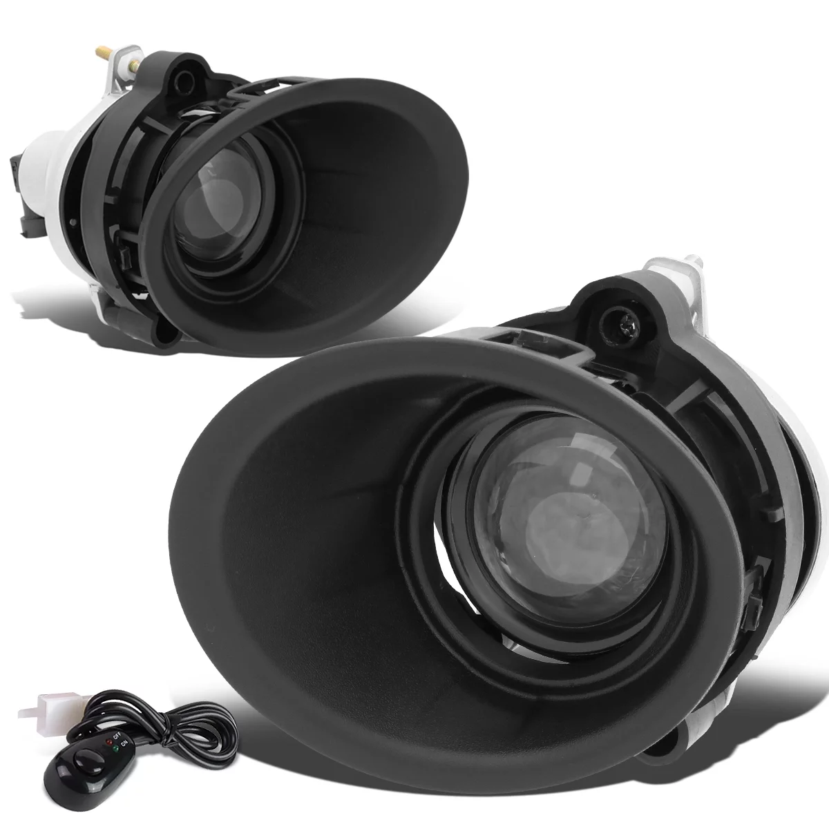 DNA Motoring FL-ZTL-272-CH For 2014 to 2015 Chevy Camaro LS/LT 3.6L Pair Projector Front Driving Fog Light Lamp+Bezel+Switch