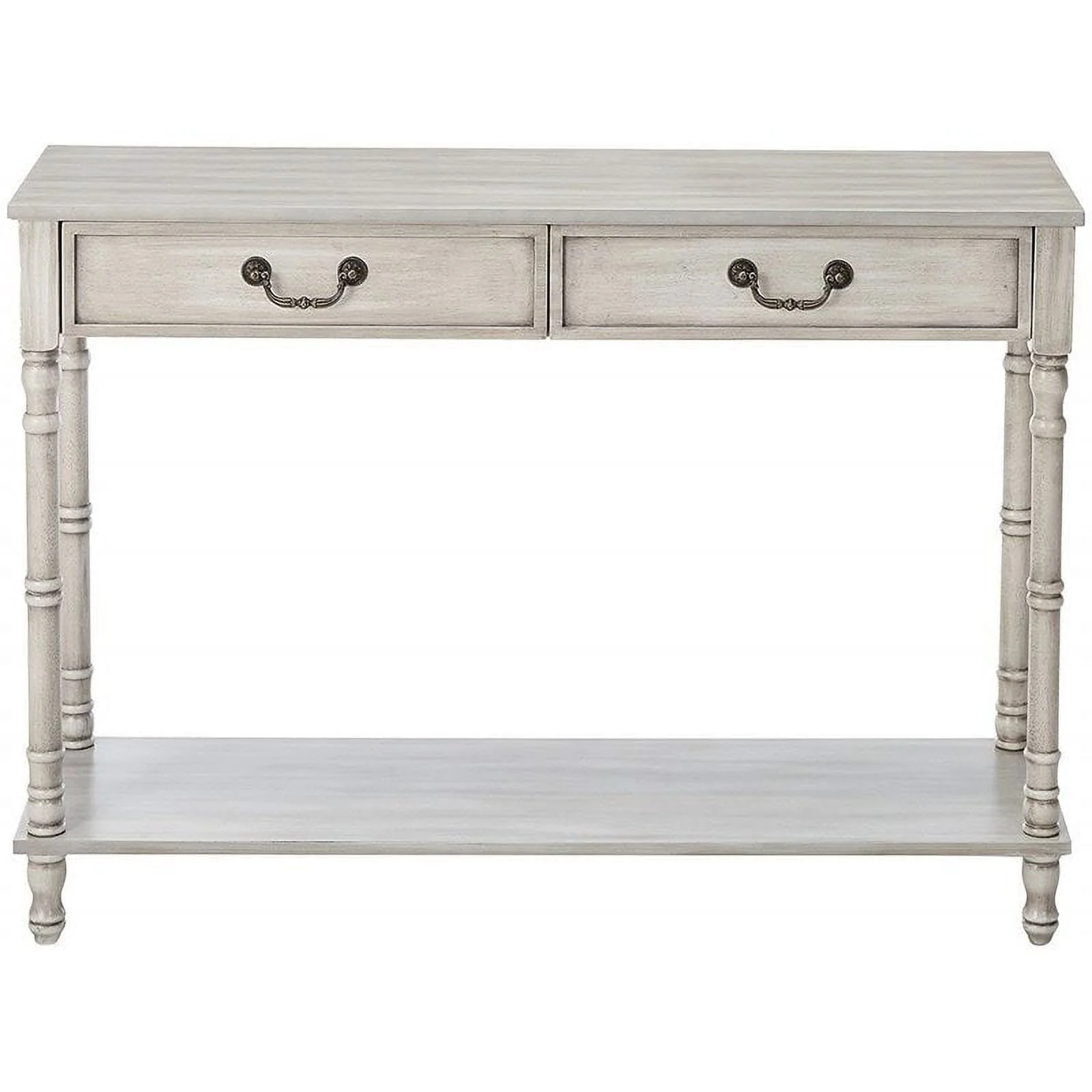Pilaster Designs Evan 2-drawer Wood Console Display Table in Wash White