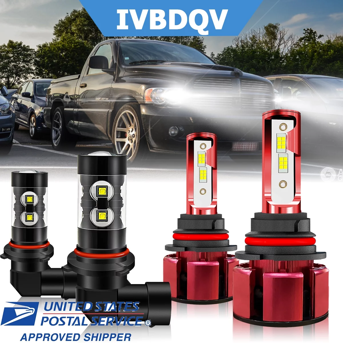 For Ford Expedition 1999 2000 2001 2002 LED Headlight High/Low Beam + Foglight 4 Combo Bulbs