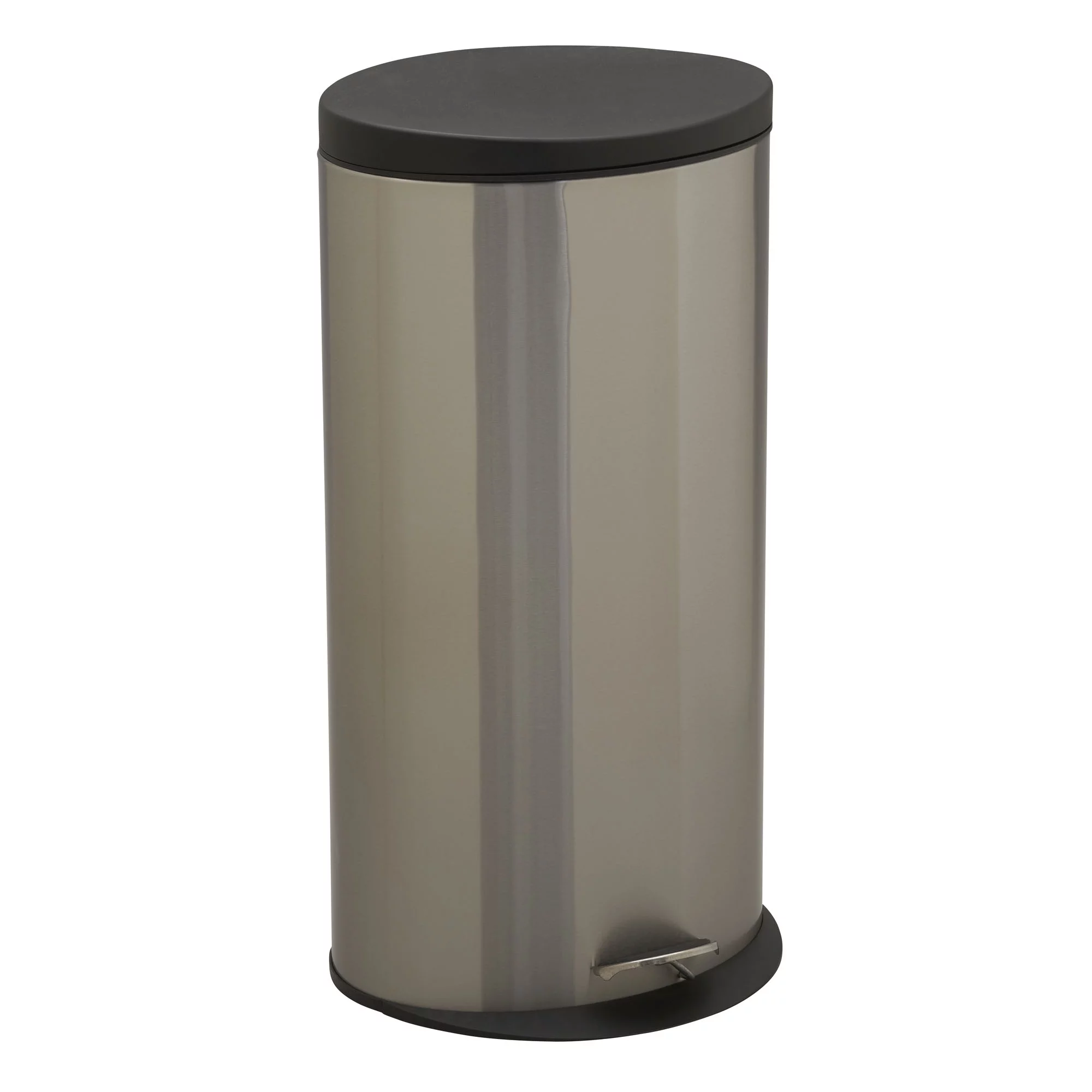 Design Trend 8 gal / 30 L Oval Brushed Stainless Steel Step-on Kitchen Trash Can