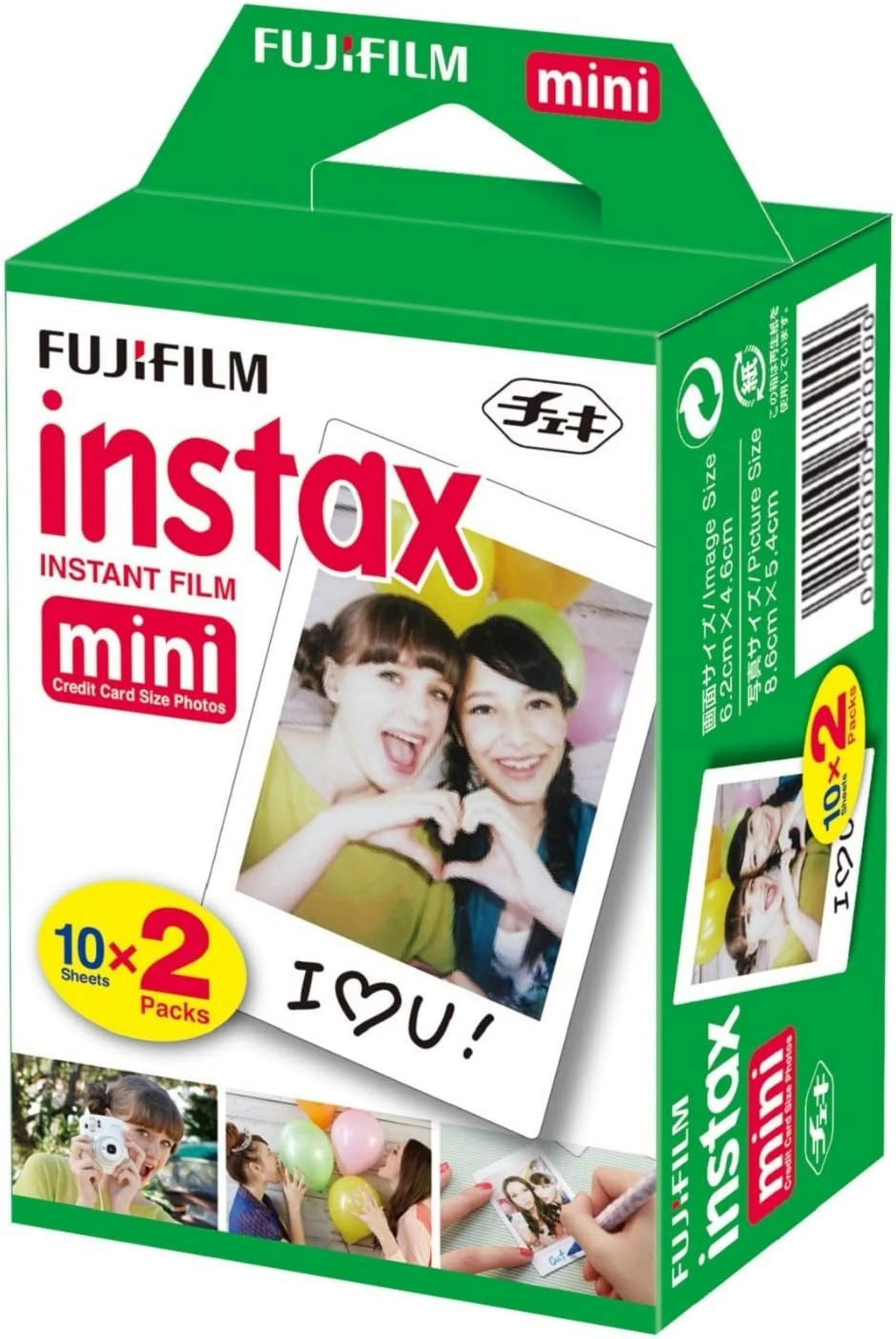 Fujifilm Instax Mini Instant Film, 10 Sheets of 5 Pack x 2 (100 Sheets)